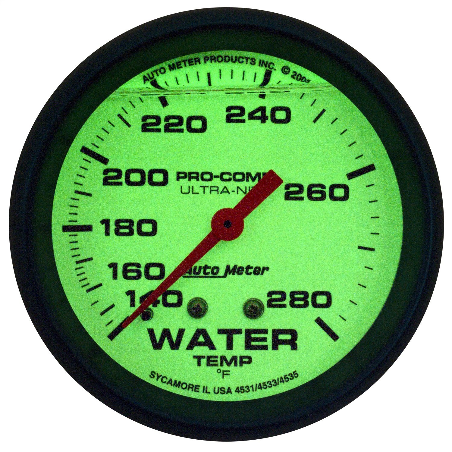 Auto Meter 4235 Ultra-Nite Water Temperature Gauge - 2-1/16