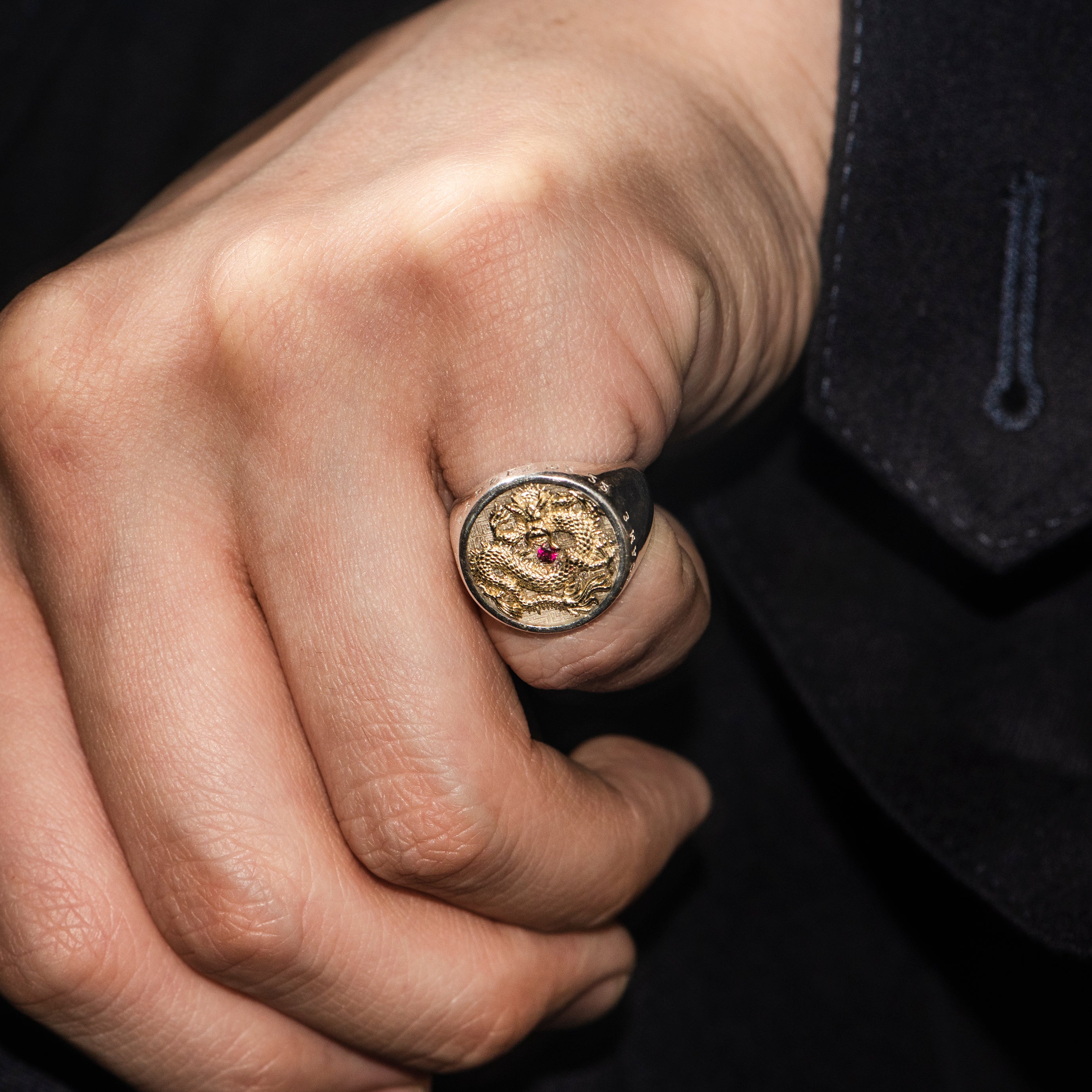 Dragon Signet Ring for Men & Women - Prosperity & Luck - Medieval Style Jewelry for Gifts, Cosplay, and Fantasy Lovers