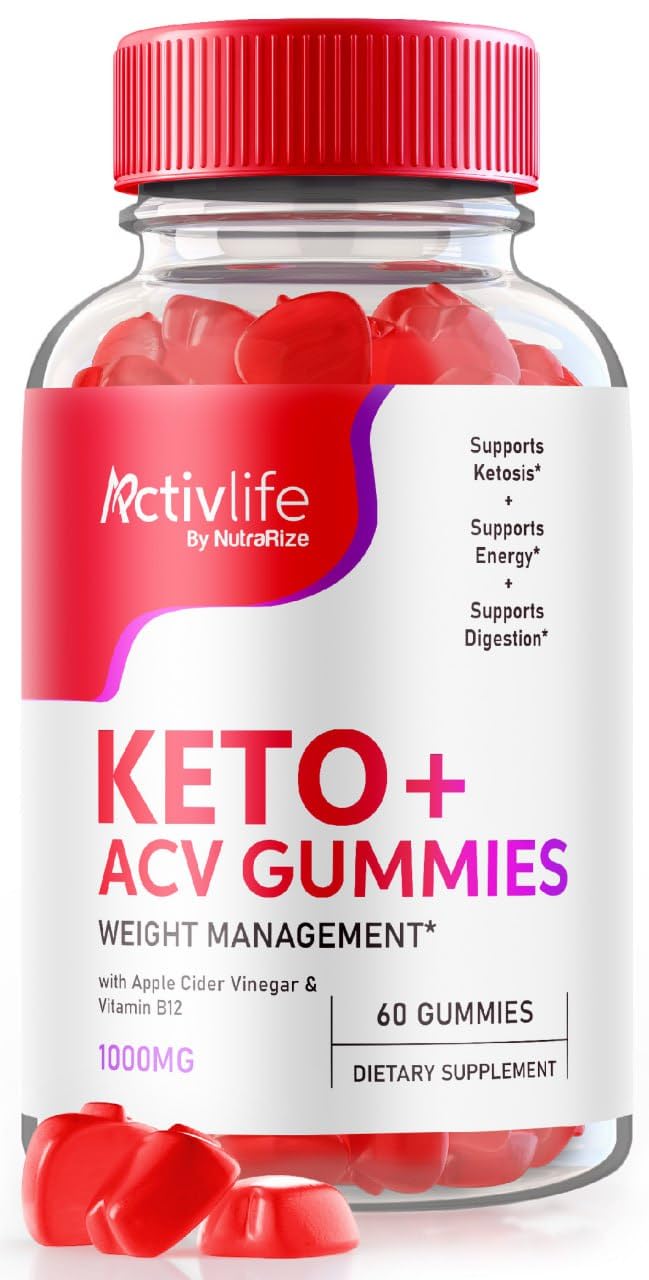 ActivLife Keto+ACV Gummies 1000mg - Advanced Weight Loss Supplement with Apple Cider Vinegar | Effective Slimming Gummies for Men & Women | 60-Count Bottle | Perfect for Ketogenic Diet & Healthy Lifestyle