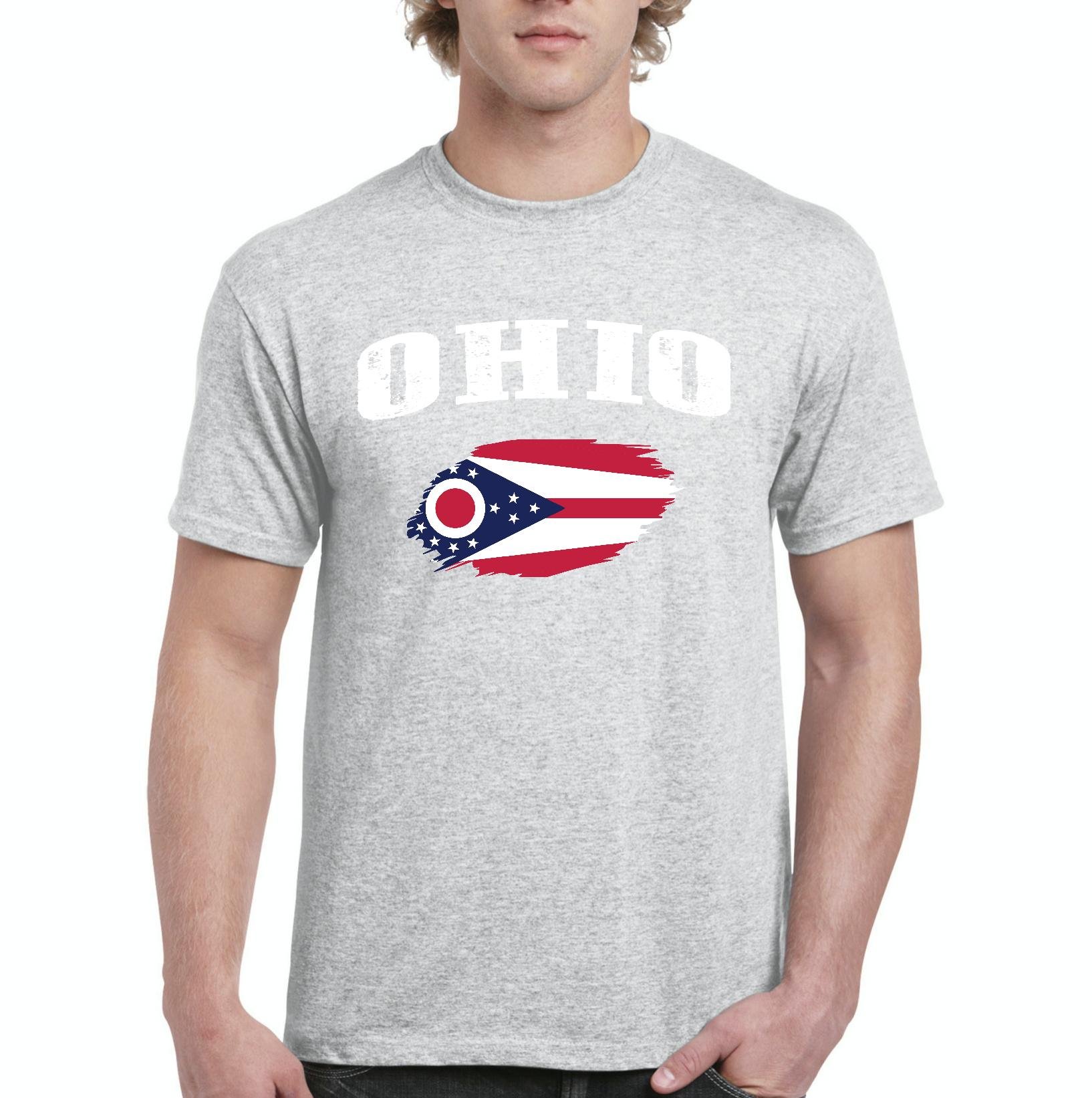 Ohio State Flag T-Shirt for Men - Comfortable American Pride Tee - Perfect for Game Day, Tailgating & Patriotic Events