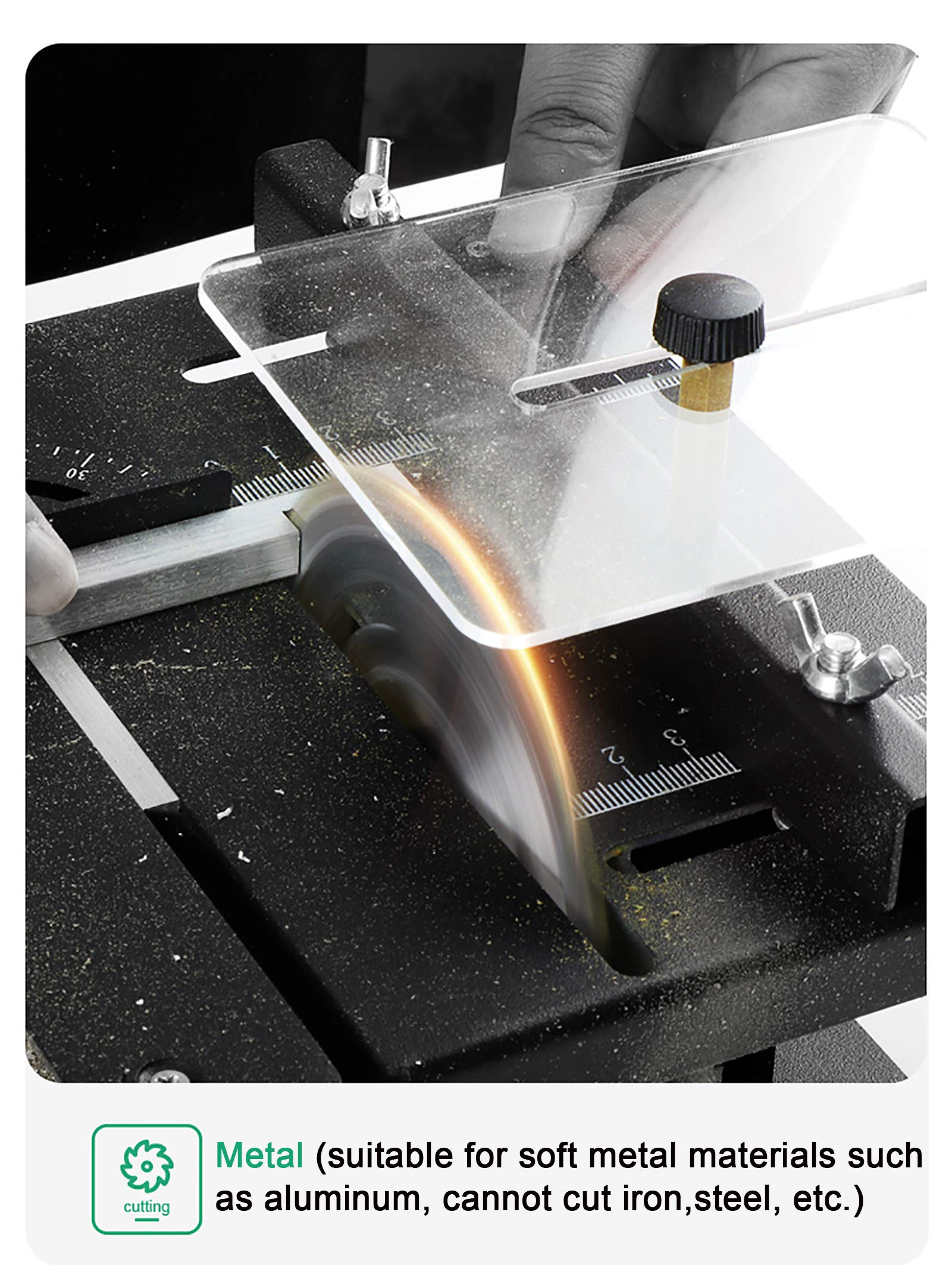 Mini Electric Sliding Table Saw - 8500 RPM, 0-90° Precision Cutting for Woodworking | Multifunctional Bench Saw for DIY Projects & Home Improvement | Perfect for Cutting Wood, Plastic & Aluminum
