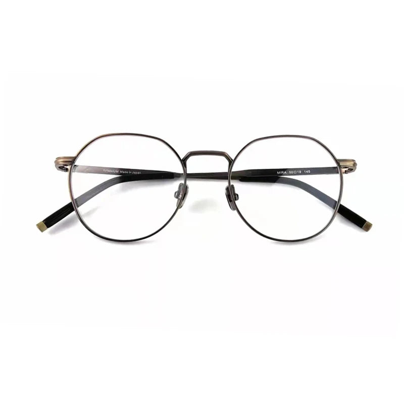Stylish Unisex Black Titanium Round Full Rim Eyeglasses M137 - Perfect for Reading, Work & Everyday Fashion