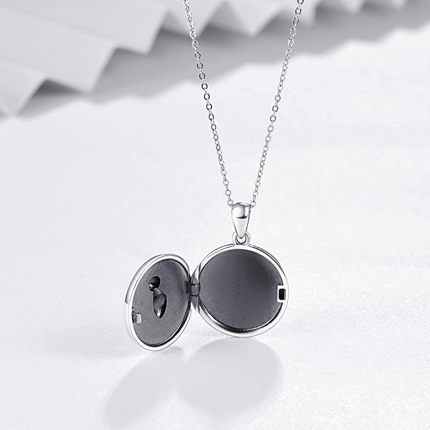 PRAYMOS Sterling Silver Sloth Locket Necklace for Women - Custom Photo Jewelry with Personalized Engraving | Perfect Gift for Mother's Day, Birthday & Anniversary