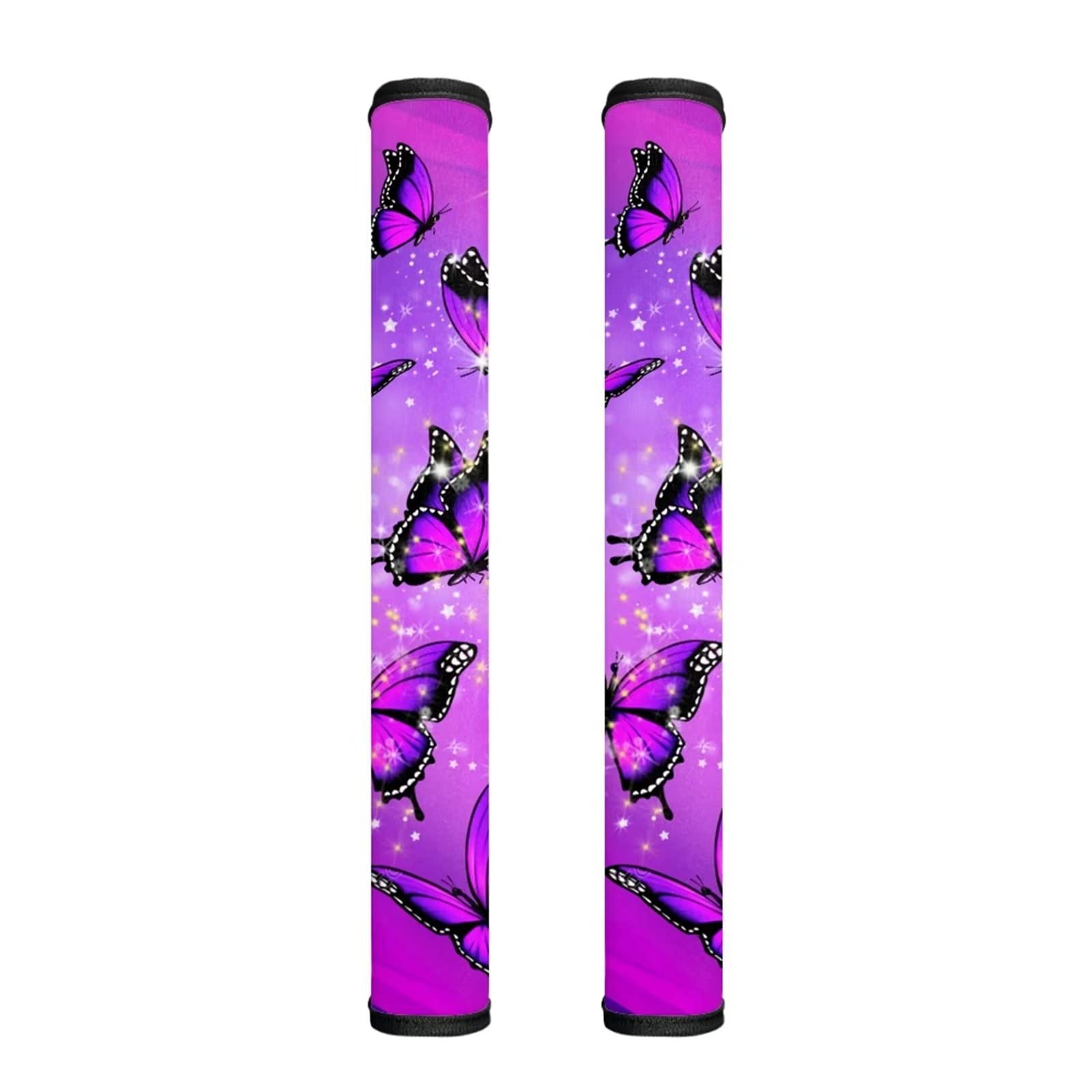 Suobstales 2-Pack Purple Butterfly Refrigerator Door Handle Covers - Anti-Slip Kitchen Appliance Protectors for Clean & Safe Grip | Perfect for Home Kitchen, Office Break Room & Dorm Decor