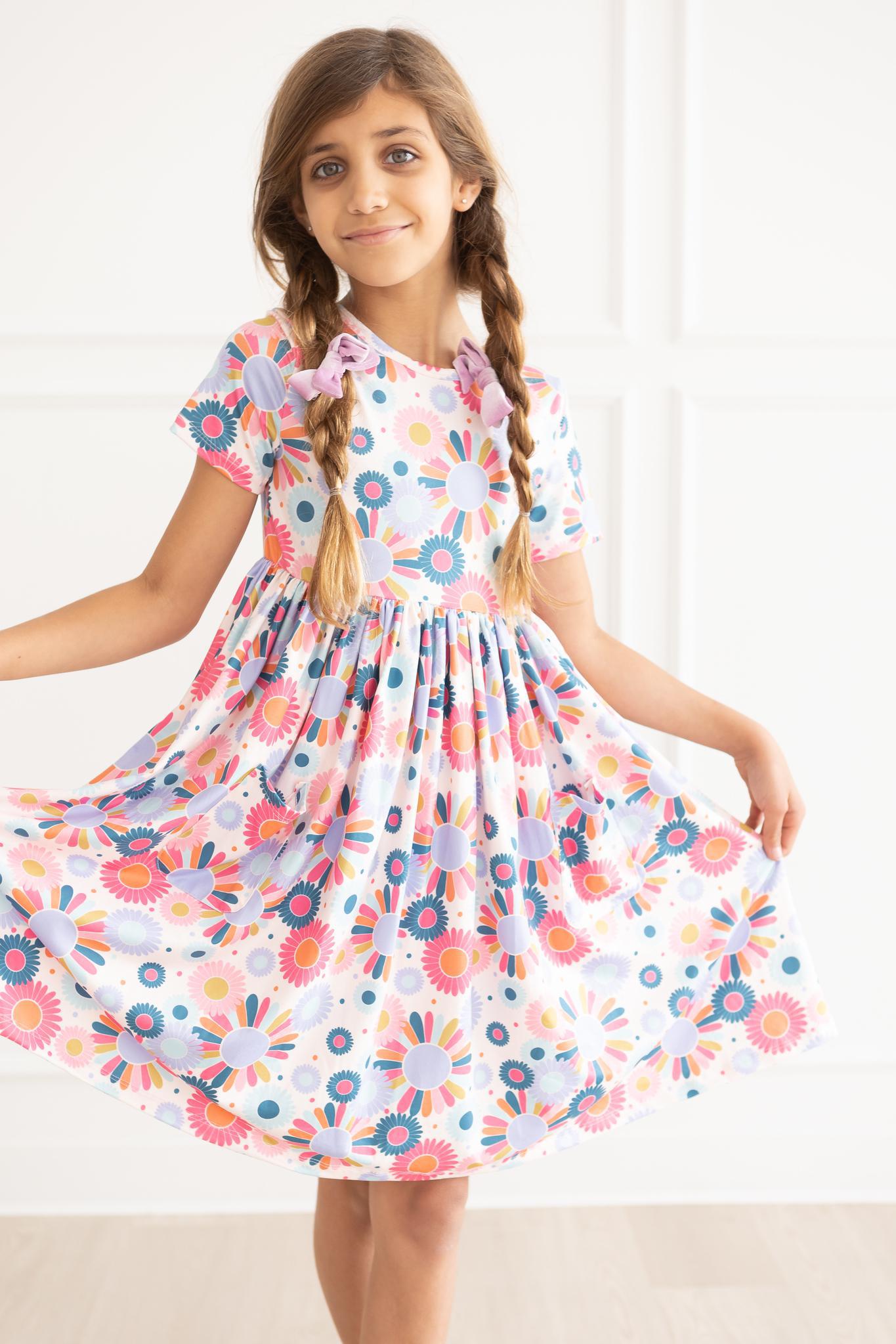 Keep Growing Women's Short Sleeve Pocket Twirl Dress - Flowy Summer Dress for Casual Outings, Beach Vacations & Date Nights