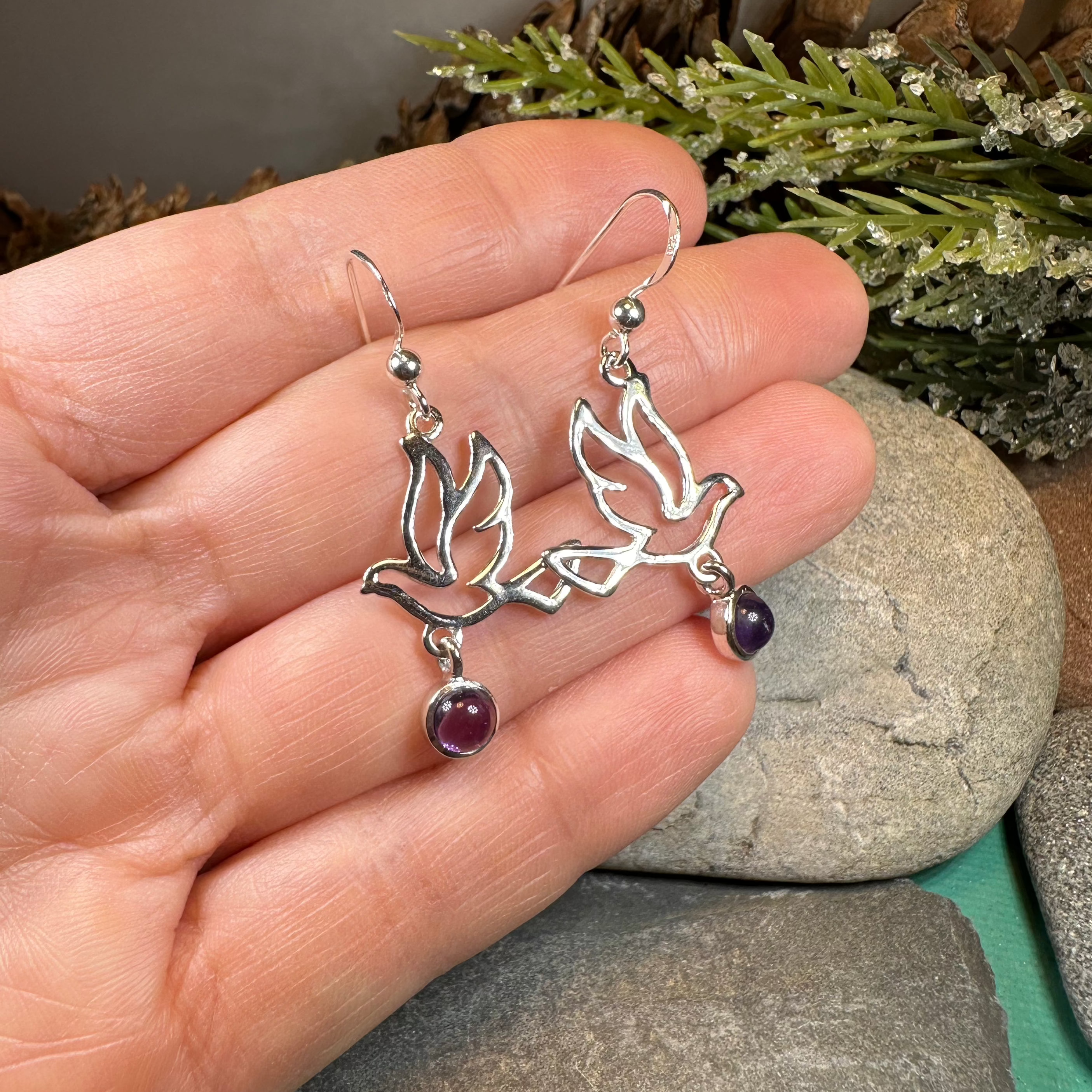Forever Dove Earrings for Women - Sterling Silver Dangle Earrings with Cubic Zirconia - Elegant Jewelry Gift for Christmas, Wedding & Everyday Wear