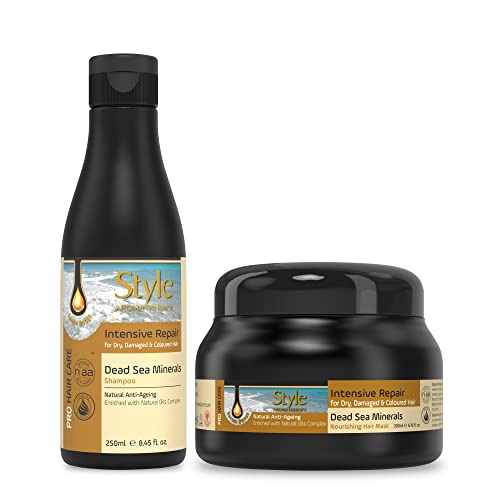 Professional Sulfate-Free Aromatherapy Shampoo & Hair Mask Set for Dry, Damaged & Color-Treated Hair - SLS/SLES & Paraben Free (2-Pack: 250ml Shampoo + 200ml Mask) - Perfect for Salon-Quality Hair Repair at Home