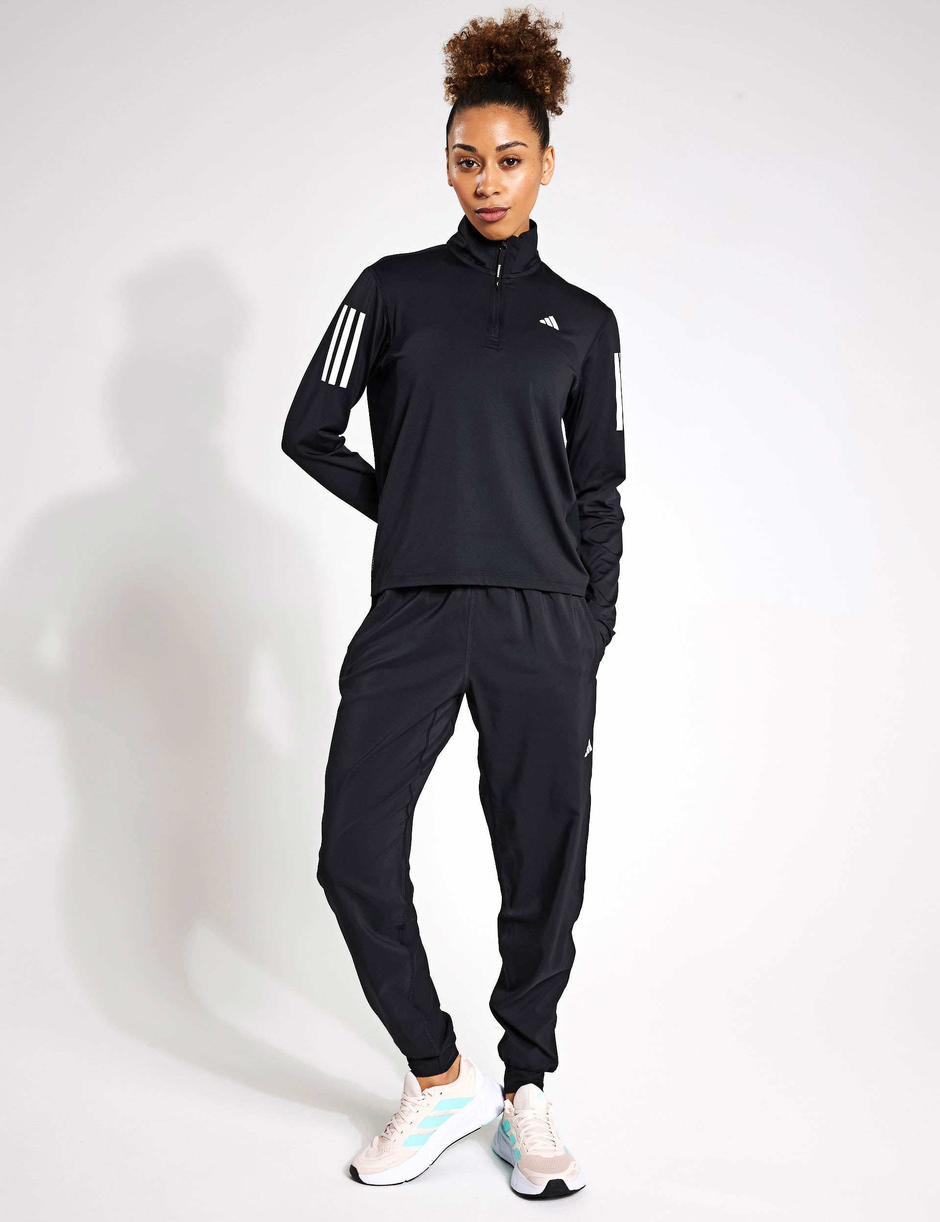 Own the Run Half Zip Running Jacket for Men & Women - Lightweight Breathable Black Workout Jacket - Perfect for Jogging, Gym & Outdoor Activities