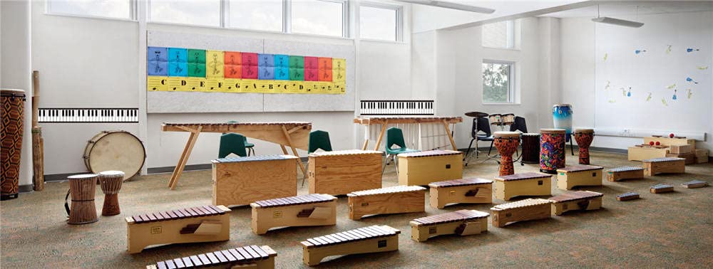 Peel and Stick Wallpaper Border - Removable Self-Adhesive PVC Trim for Bedroom, Kids Room, Living Room, Bathroom & Kitchen - Waterproof 10x200cm Straight Rolled Design - Perfect for Piano Keyboard Walls, Accent Walls & Home Decor