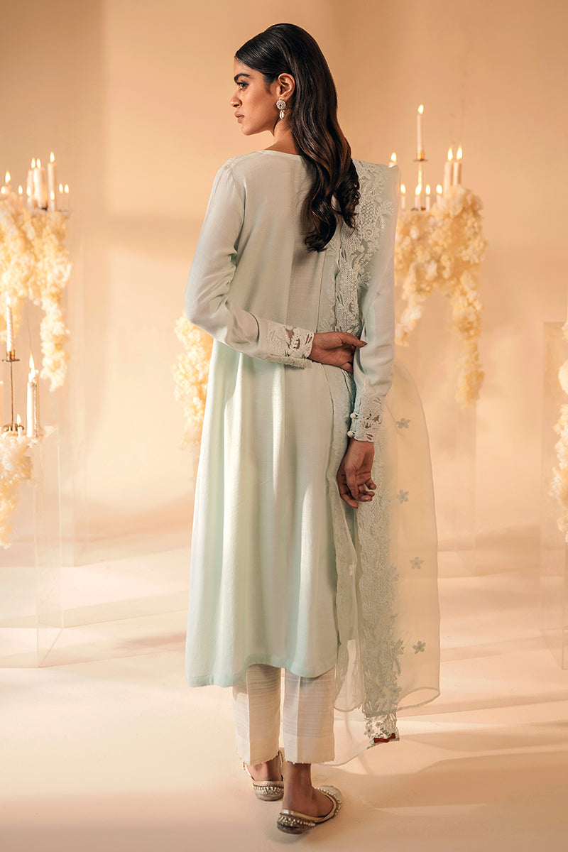 JADE BLAZE 2-Piece Ethnic Outfit Set - Embroidered Cotton Shirt & Matching Dupatta Scarf | Traditional Indian Pakistani Wear for Women | Perfect for Weddings, Festivals & Special Occasions