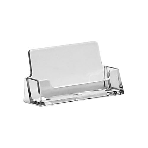 Premium Clear Acrylic Business Card Holders - 100 Pack of Sleek Injection-Molded Card Organizers for Office, Reception Desk, Trade Shows & Professional Networking Events