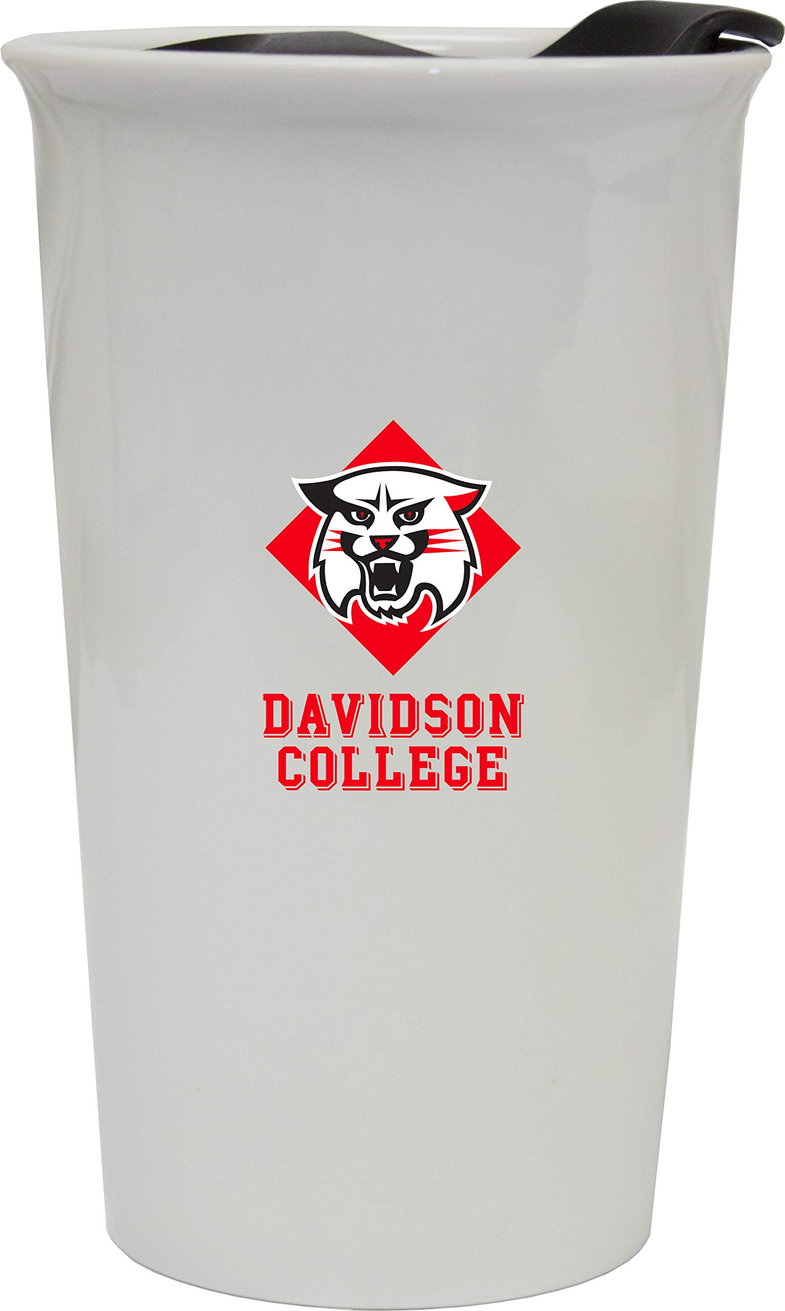 Davidson College Double Walled Ceramic Tumbler - 20oz Insulated Coffee Mug with Lid & Straw - Keeps Drinks Hot/Cold for Hours - Perfect for School, Office & Travel