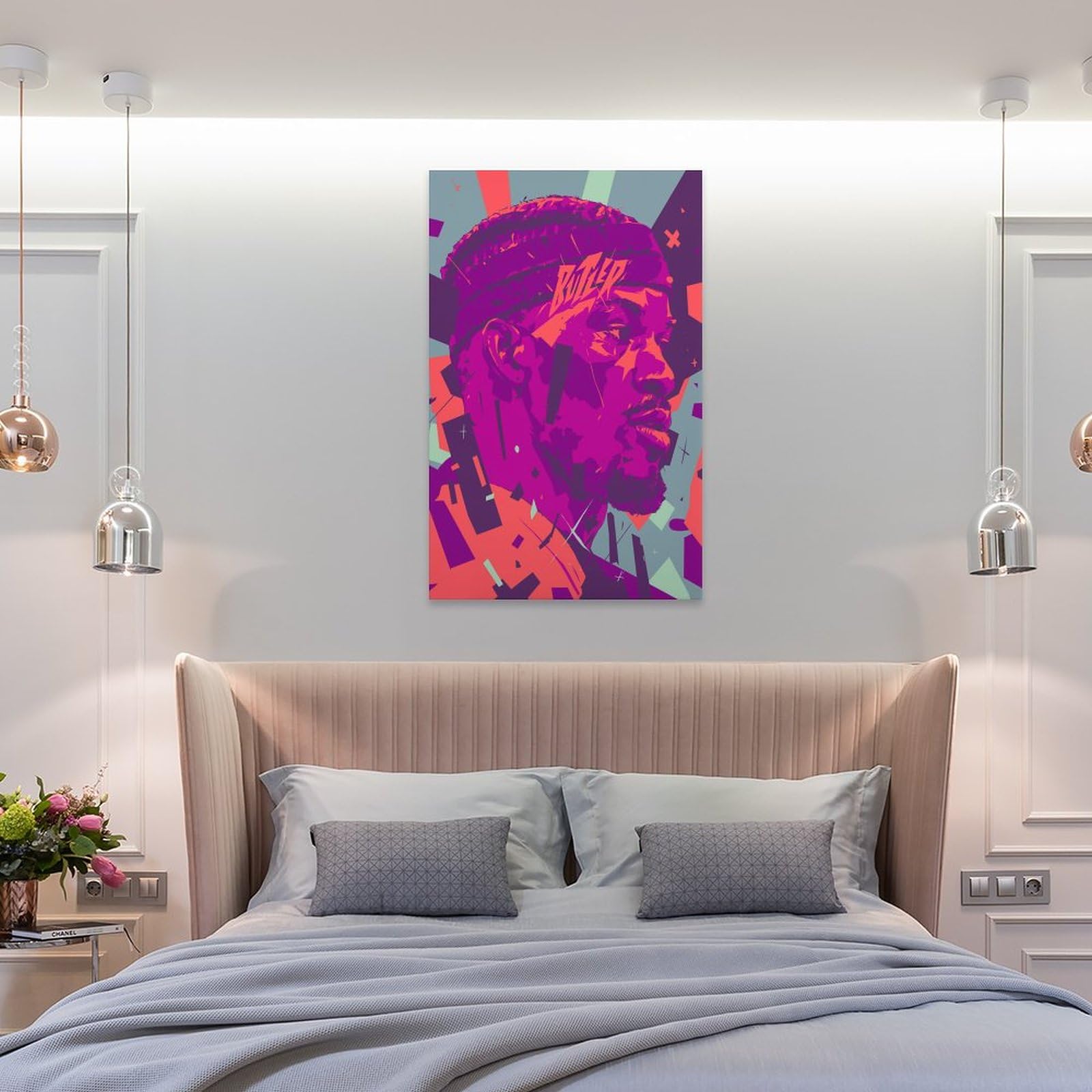 DLUCCA Jimmy Butler Basketball Poster - 24x36inch (60x90cm) NBA Superstar Wall Art, Canvas Print for Home Decor, Bedroom, Office & Man Cave - Perfect Gift for Basketball Fans & Sports Lovers