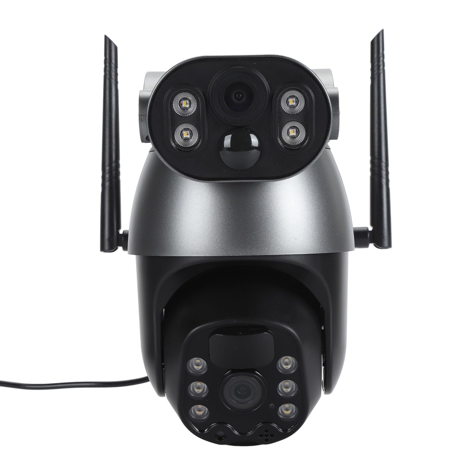 Dual Lens Solar PTZ Security Camera with Motion Detection & Auto Power On - 1080P FHD 6MP IP65 Waterproof Outdoor Surveillance System (2.4G WiFi) for Home, Yard, and Business Security Monitoring