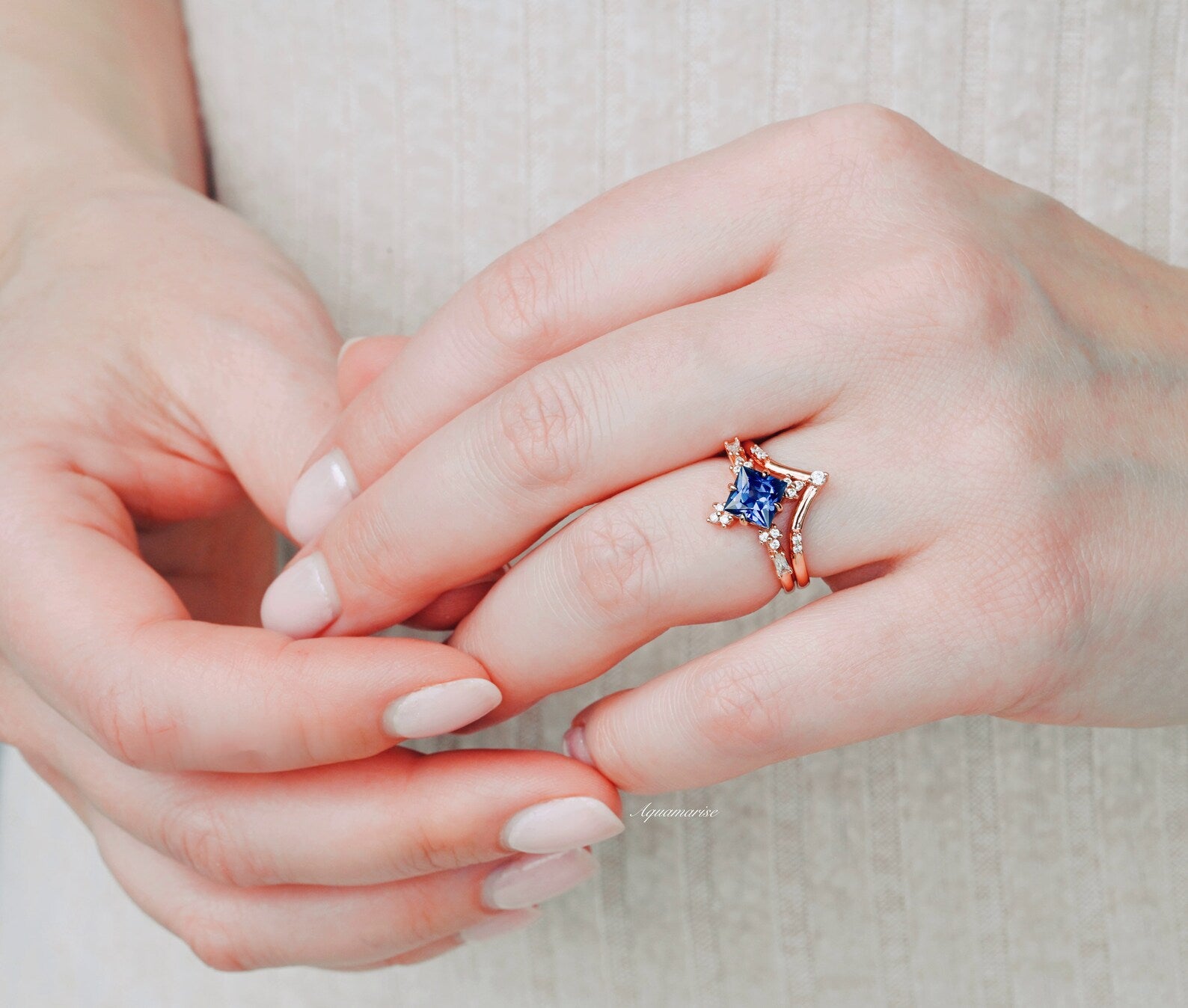14K Rose Gold Vermeil Alexandrite Ring Set for Women | Elegant Jewelry Gift for Anniversary, Birthday & Special Occasions