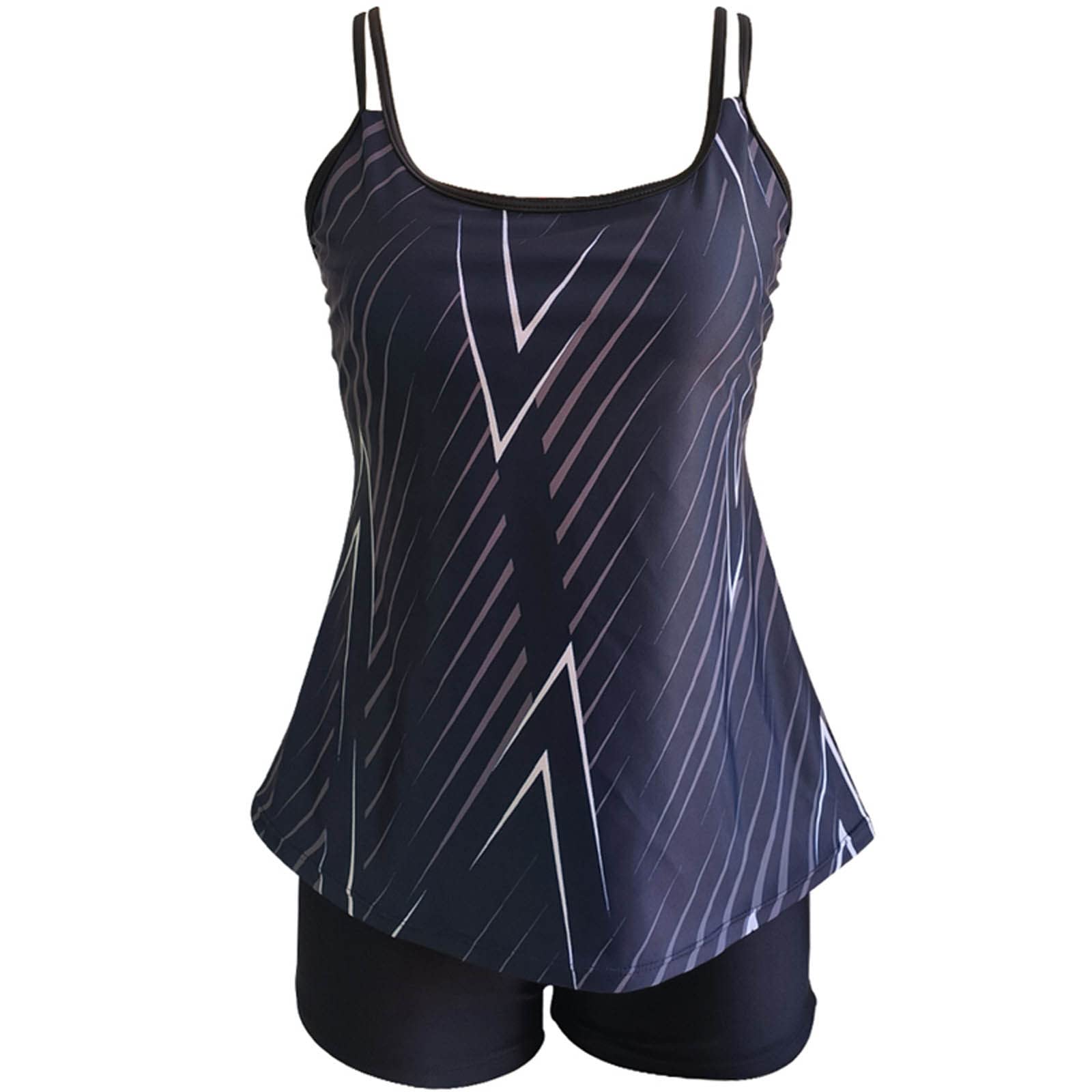 Women's 2 Piece Tankini Swimsuit Set - Strappy Blouson Top & Swim Shorts | Sporty Modest Beachwear for Swimming, Vacation & Summer Activities 2024