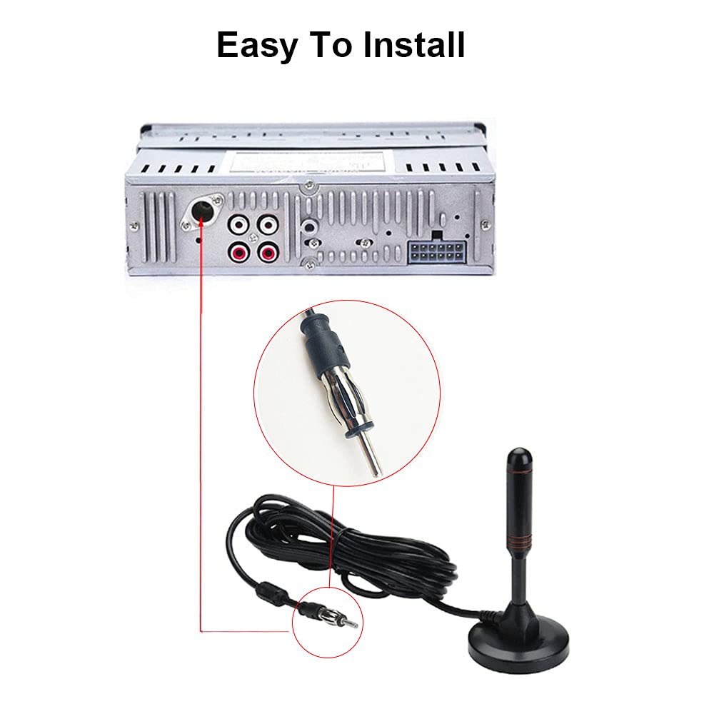 Universal 16ft Magnetic Car Antenna - AM/FM Radio Antenna with Strong Magnetic Base for Vehicles & Home Use | Ideal for Road Trips, Garage, and Outdoor Adventures