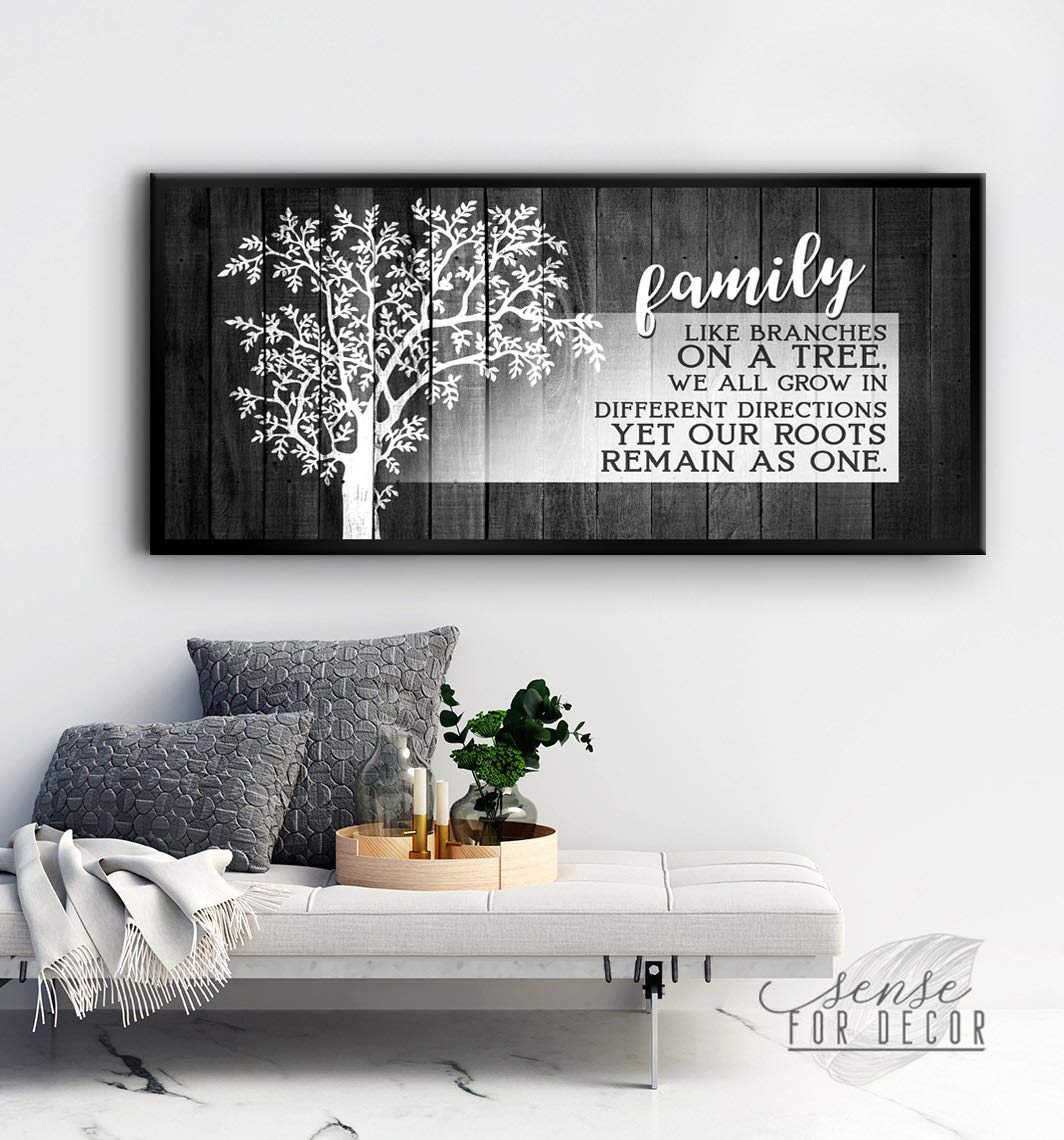 Family Tree Plaque Wall Art - Farmhouse Decor for Living Room & Family Room