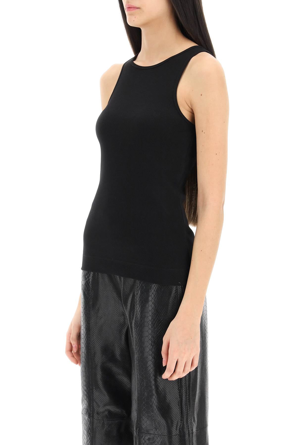 By Malene Birger Ribbed Organic Cotton Tank Top for Women - Comfortable & Stylish Summer Essential for Casual Wear, Layering, and Beach Outfits