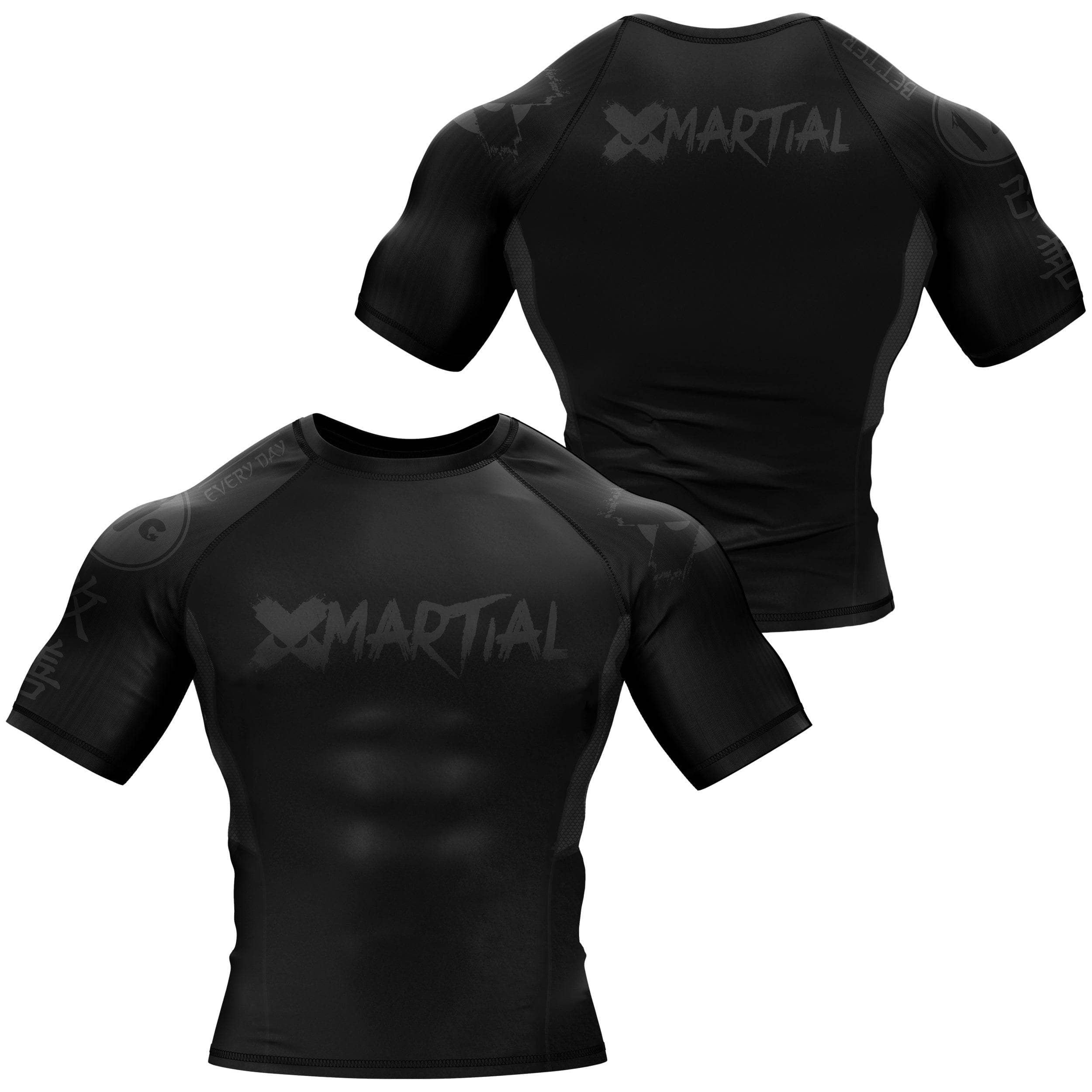 XMartial Dimmed Classic BJJ Rash Guard - Long Sleeve Compression Shirt for Brazilian Jiu-Jitsu, MMA & Grappling - Moisture Wicking & UV Protection for Training & Competition