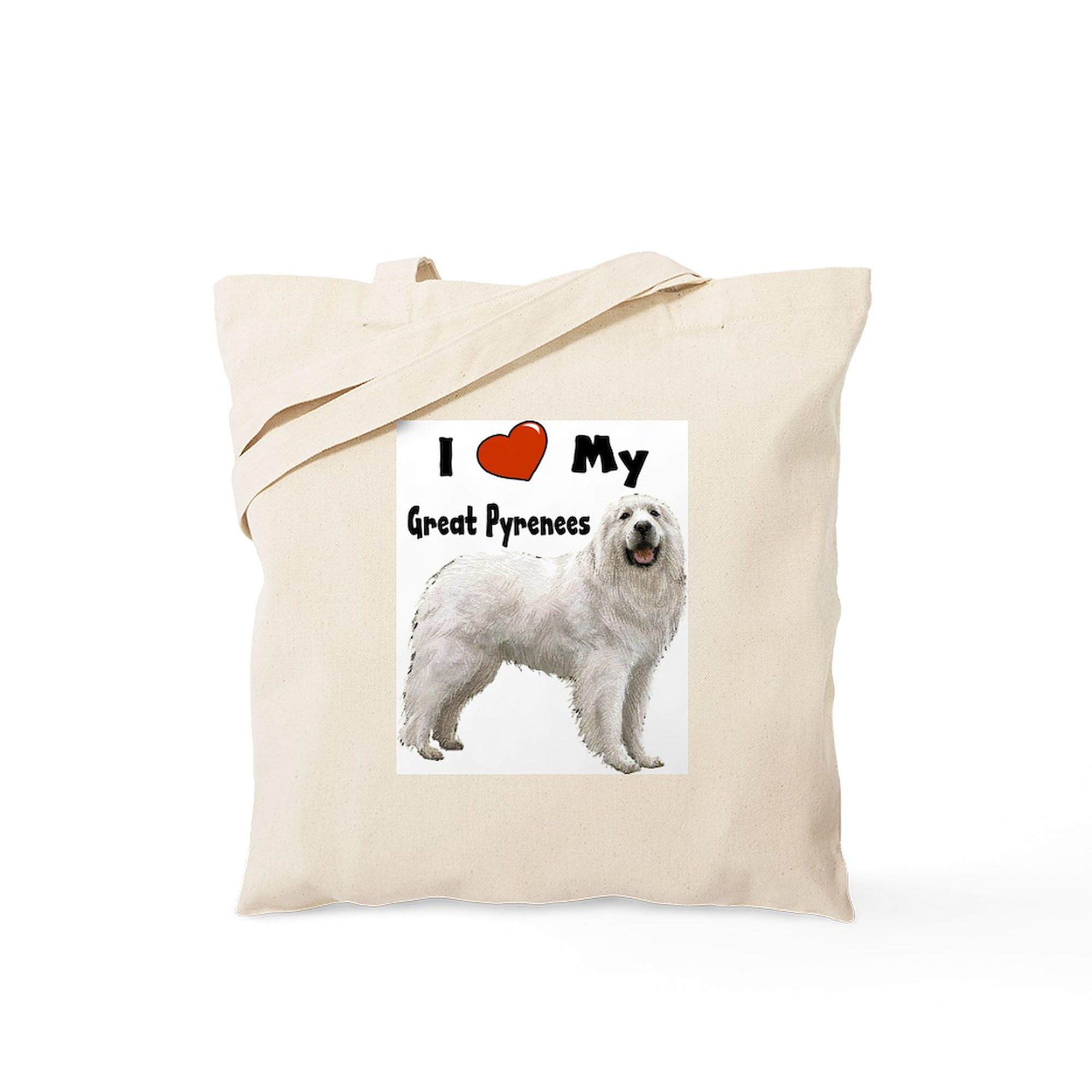 I Love My Great Pyrenees Tote Bag - Natural Canvas Reusable Shopping Bag for Dog Lovers | Perfect for Groceries, Beach Trips & Pet Owners