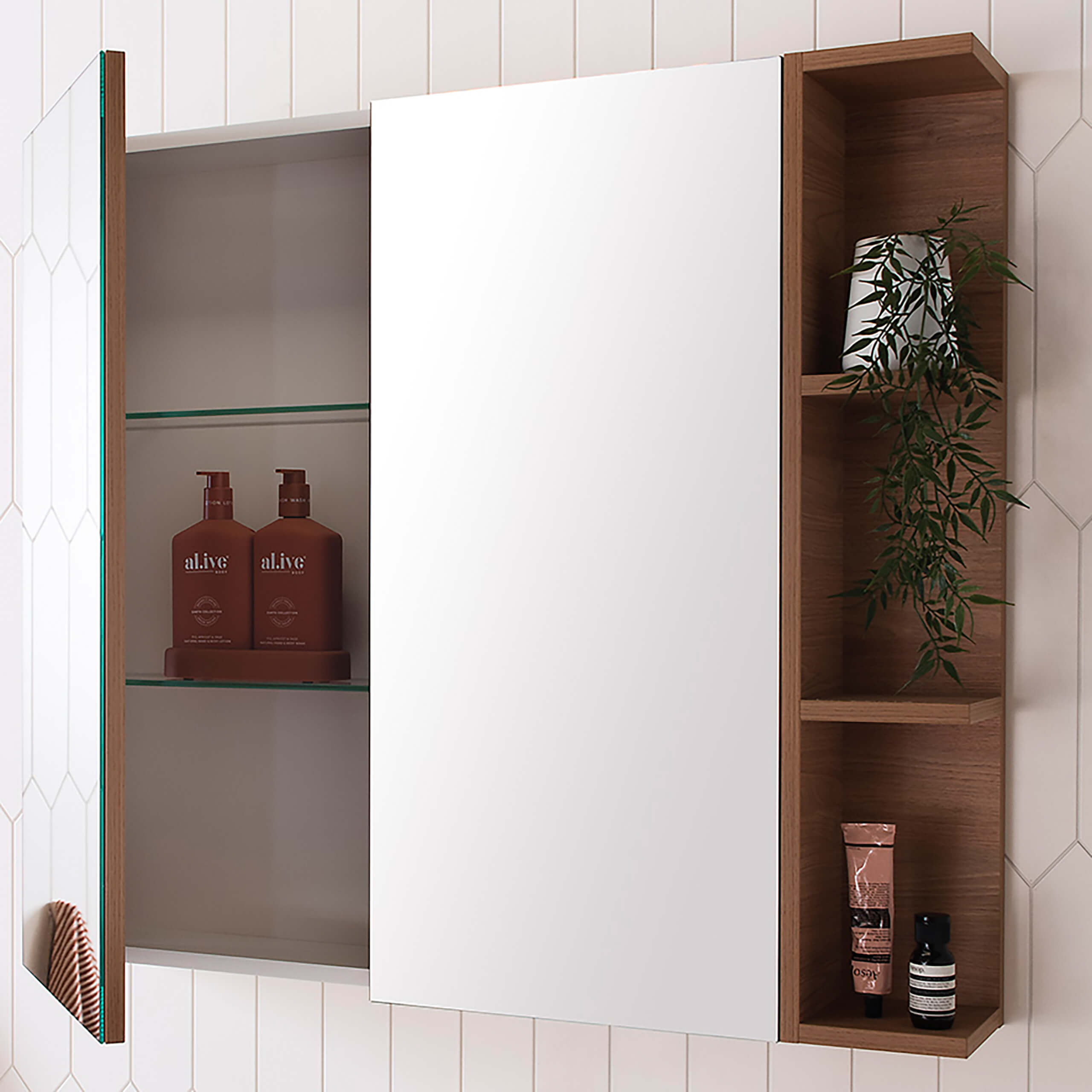ADP Glacier Lite Shelf Shaving Cabinet - Wall Mounted Bathroom Storage Organizer for Razors & Toiletries | Perfect for Small Spaces & Modern Bathroom Decor