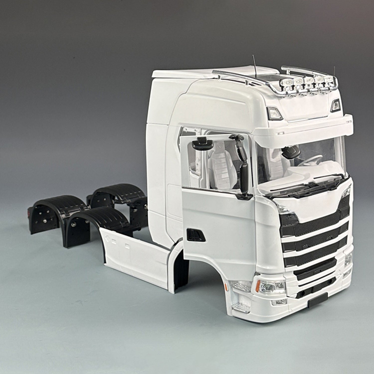 1/14 Scale 770S Plastic Cabin Kit for RC Tractor Truck - Unpainted Openable Shell - Remote Control Dumper Car Spare Parts - Perfect for RC Model Building, DIY Projects & Truck Simulation Scenes