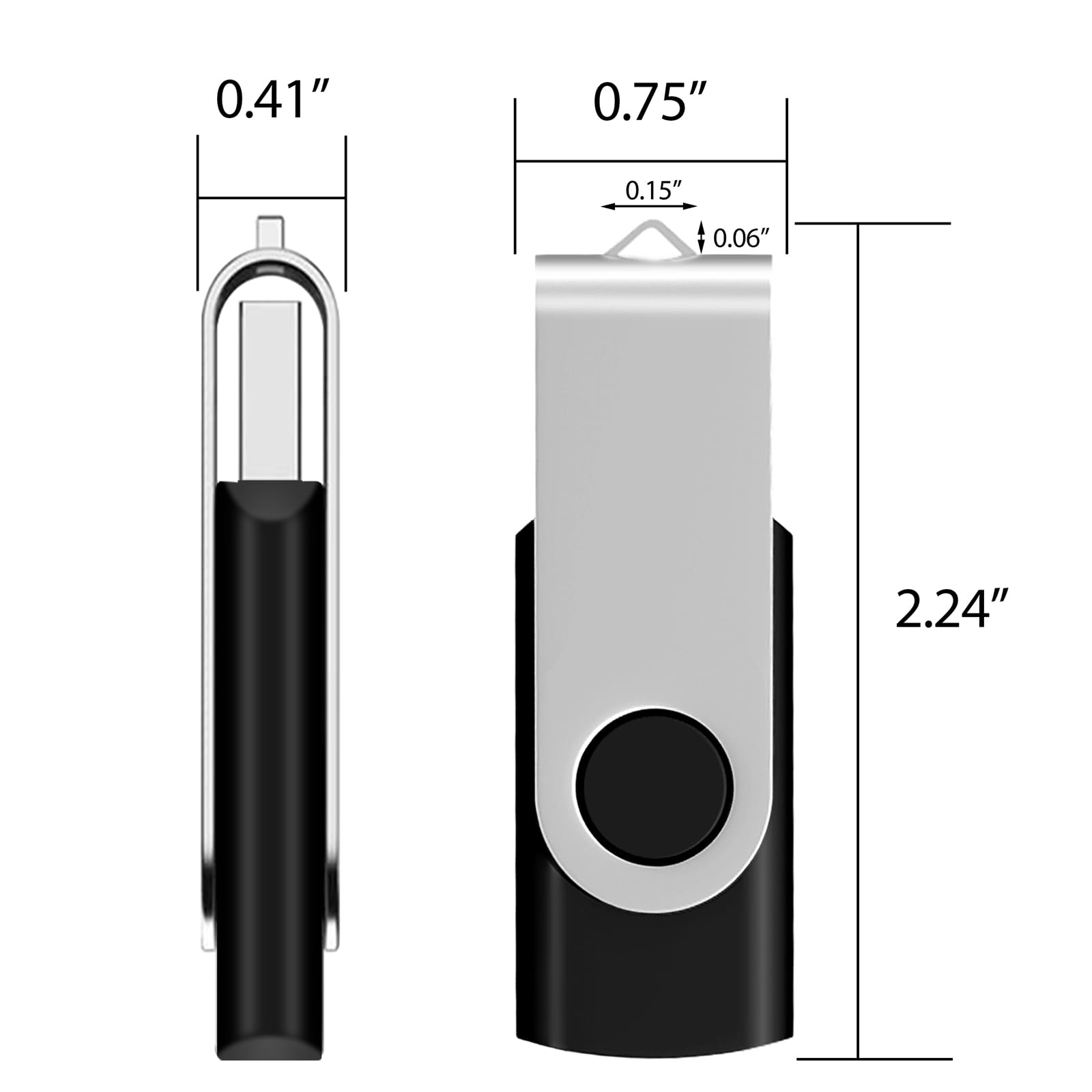 AreTop 512MB USB 2.0 Flash Drives 100 Pack - Bulk Thumb Drives for Business, School & Events - High-Speed Pendrive Memory Sticks for Data Storage, File Sharing & Promotional Giveaways (Black, 100-Pack)