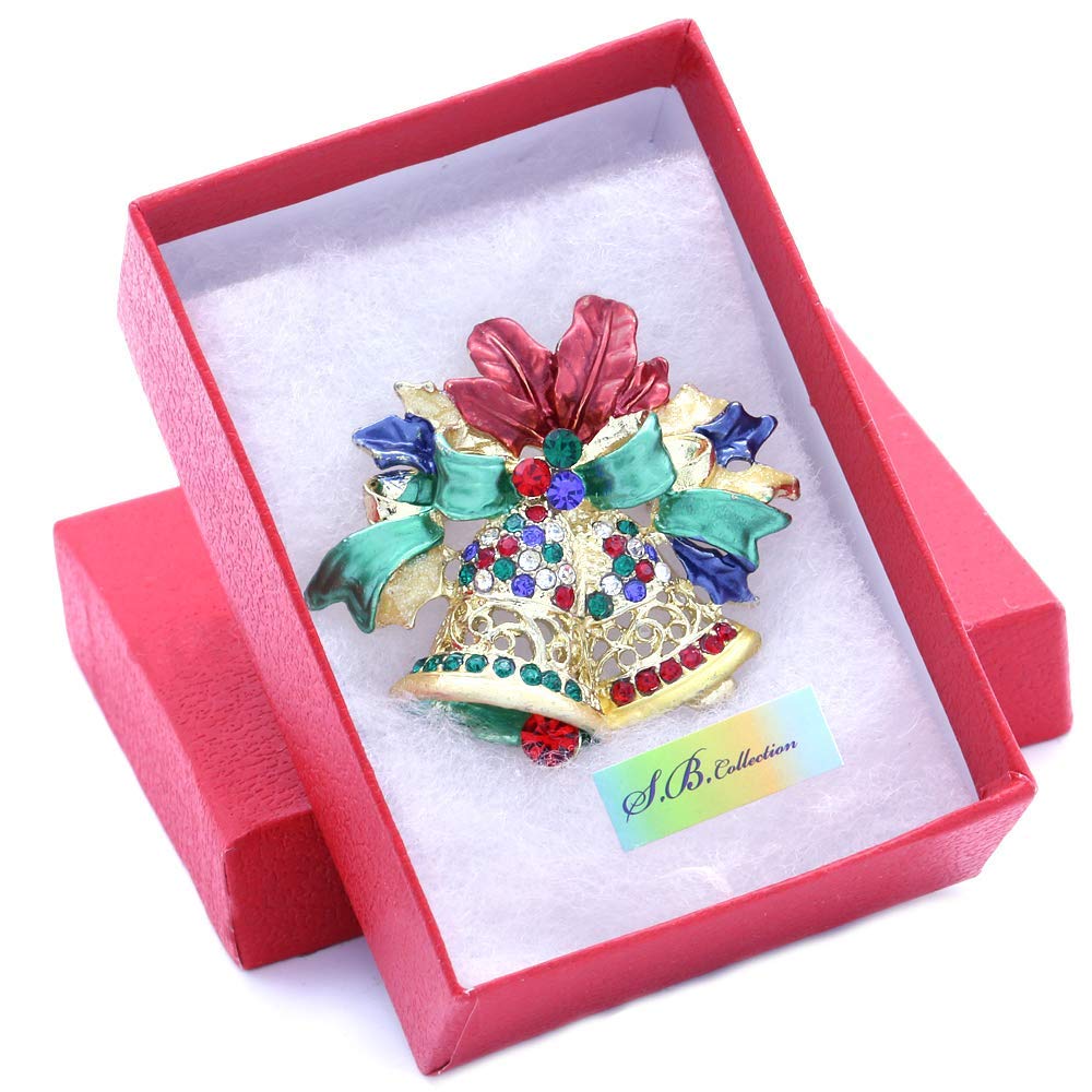 Elegant Green & Red Ribbon Bow with Jingle Bells Charm - Perfect for Christmas Jewelry, Holiday Gifts & Party Decorations