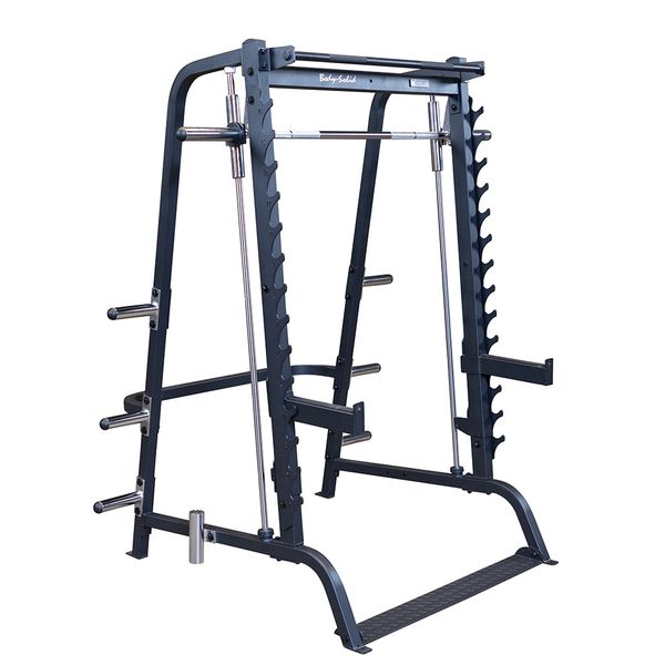 BodySolid Series 7 Smith Machine and Half Rack - Heavy Duty Home Gym Equipment for Strength Training & Weightlifting | Perfect for Home Workouts & Commercial Gyms