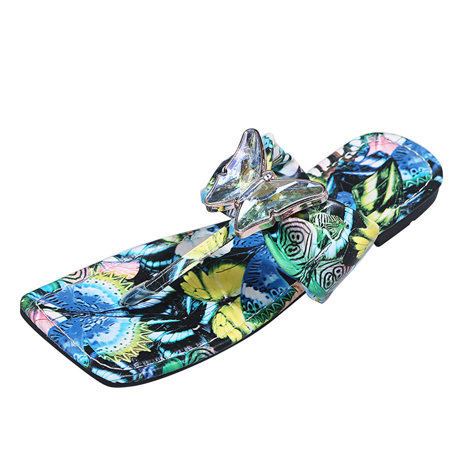 Women's Black Crystal Flip Flop Sandals with Bow - Fashionable Casual Beach Slippers for Summer, Poolside, and Vacation Wear