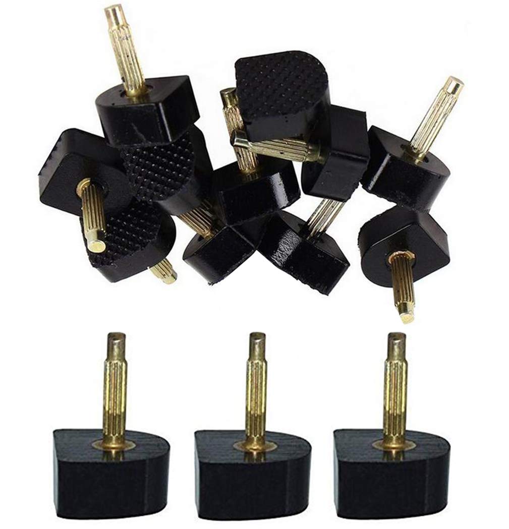 6 Pairs (12PCS) Black U-Shaped Heel Caps for Women's High Heels - 8mm x 8mm Replacement Heel Tips with 2.4mm Thin Pins - Perfect for Repairing Worn-Out Heels on Dress Shoes, Pumps & Stilettos