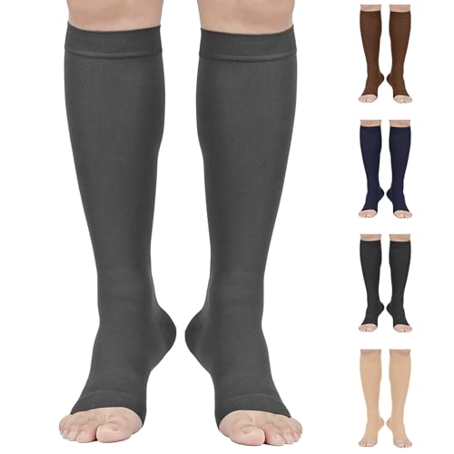 20-30mmhg Open-toe Gray