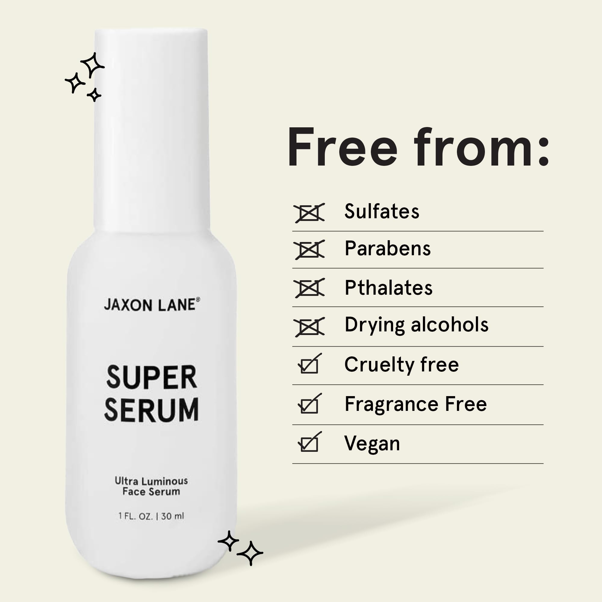 SUPER SERUM Anti Aging Face Serum - 5% Niacinamide, Bakuchiol & Vitamin C Serum for Men & Women | Korean Skincare with Tranexamic Acid | Pore Minimizer & Texture Treatment | JAXON LANE (4 Bottles) | Perfect for Daily Skincare Routine & Nighttime Rejuvenation