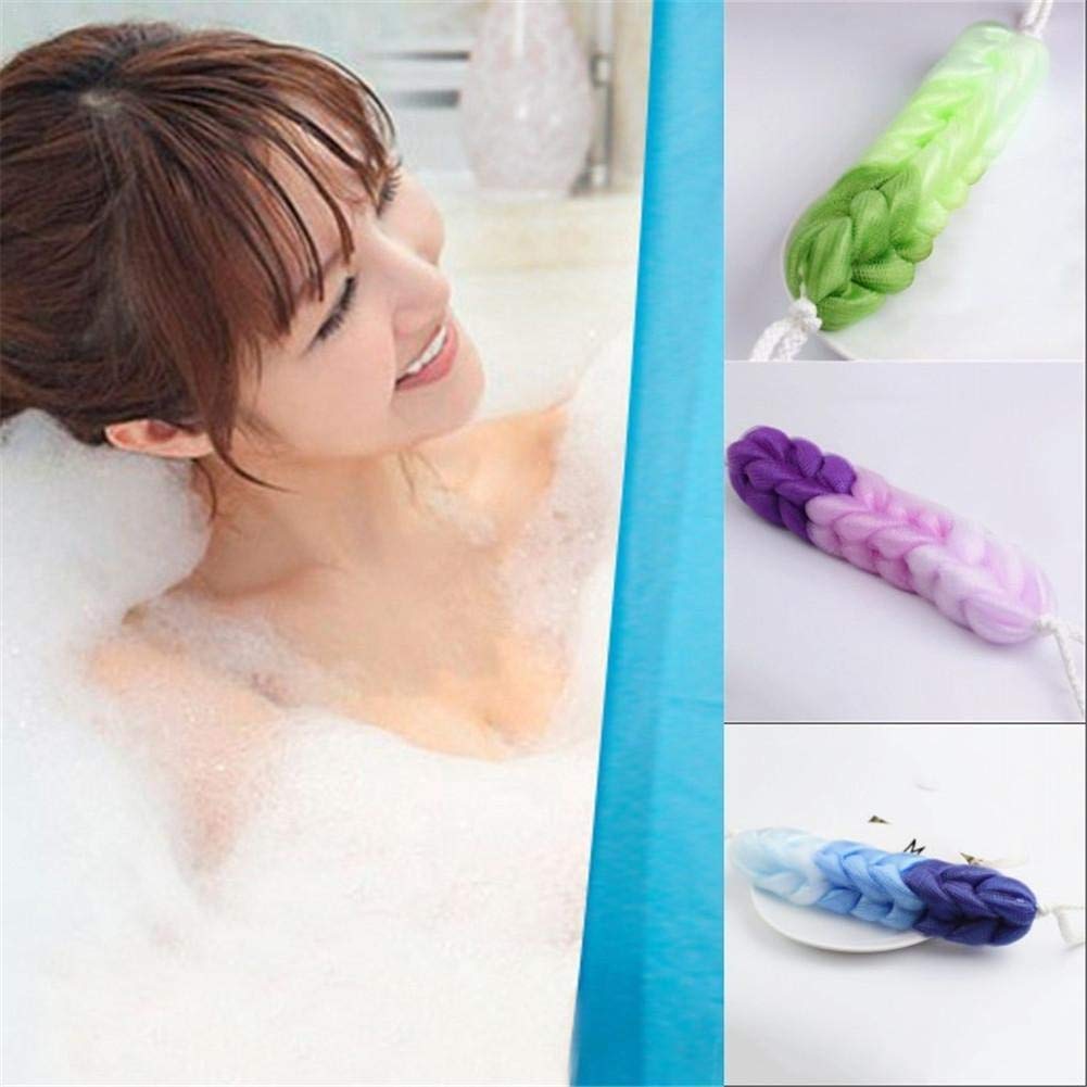Exfoliating Body Scrub Towel - Long Nylon Bath Brush & Washcloth for Back Exfoliation - Shower Sponge for Smooth Skin - Perfect for Spa, Home & Travel (Color: A)