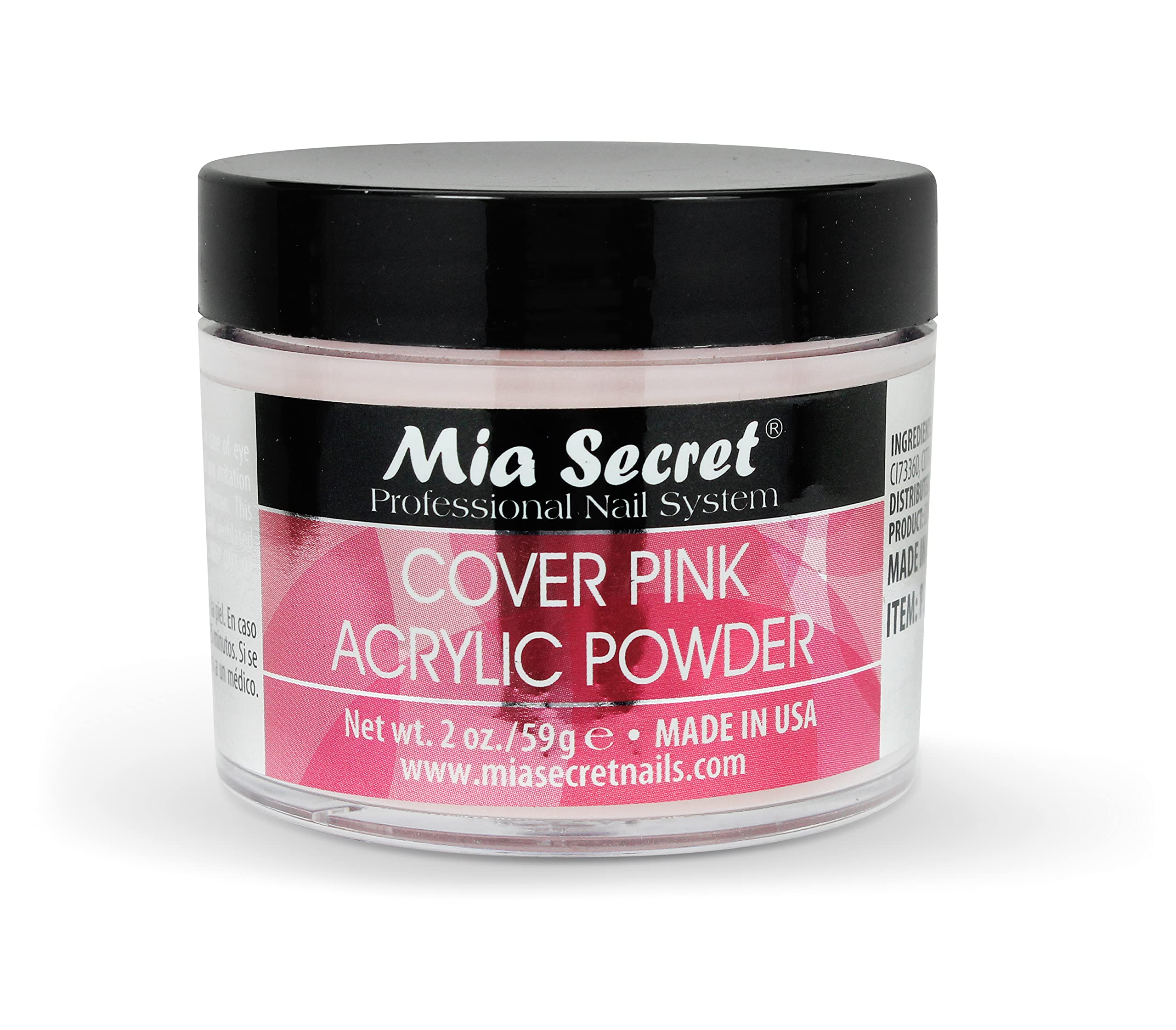Mia Secret Cover Pink Acrylic Powder 2oz - Professional Nail Extension & Repair Kit for Salon & Home Manicures