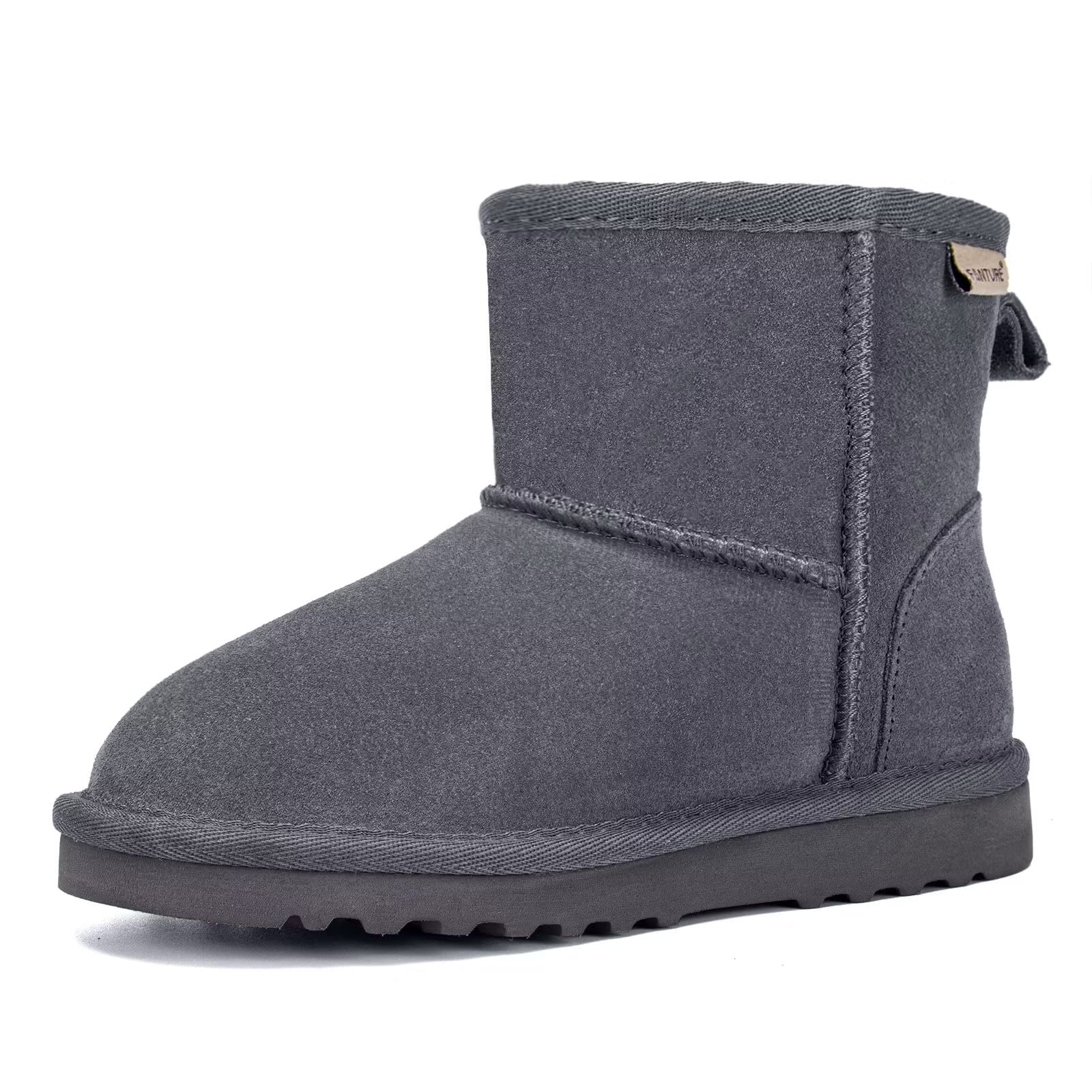 FANTURE Kids Snow Boots for Boys & Girls - Warm Winter Boots with Cow Suede & Faux Fur Lining - Durable Waterproof Snow Shoes for Toddler & Youth (Little Kid/Big Kid) - Perfect for Snow Play, Sledding & Cold Weather Outdoor Activities
