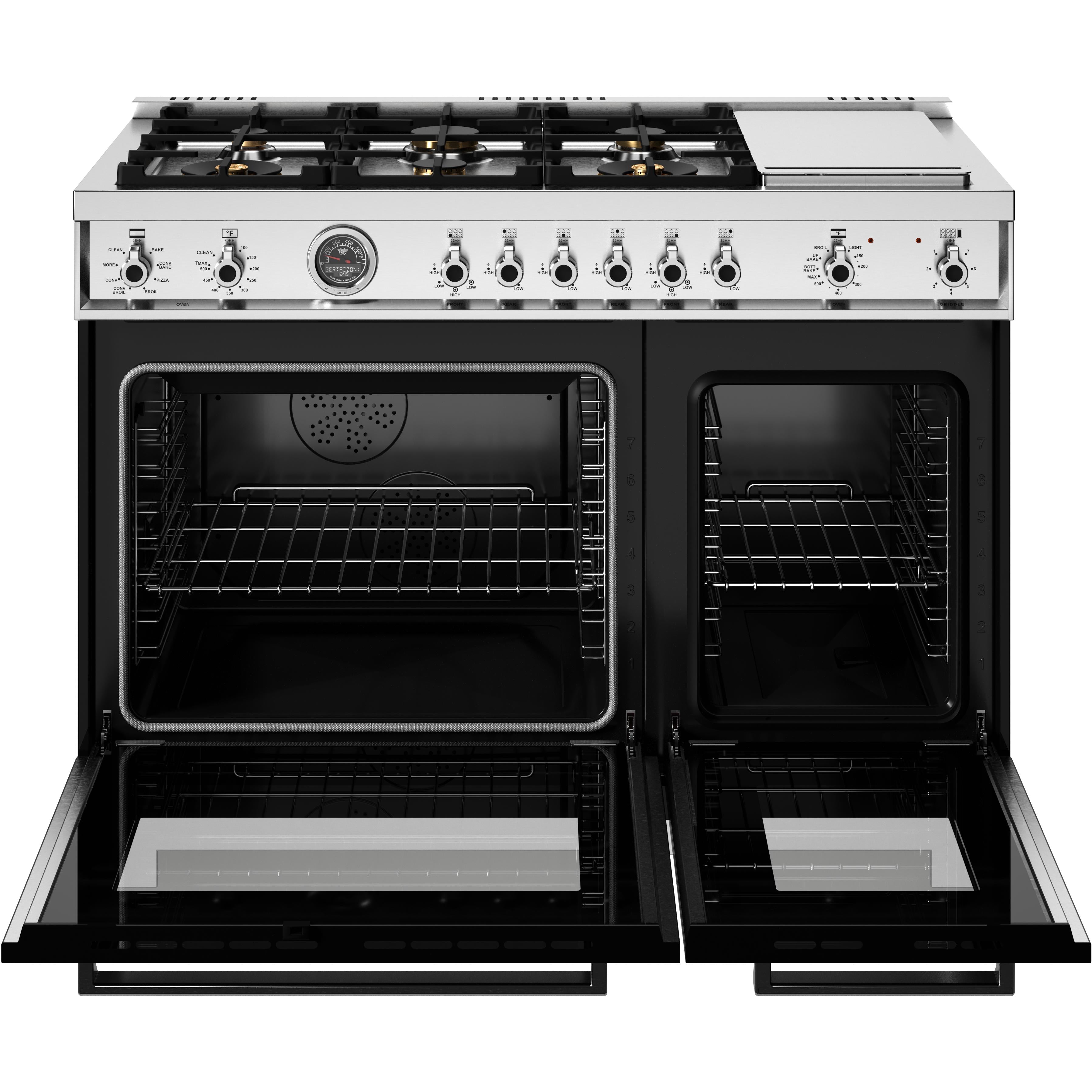 Bertazzoni PRO486BTFEPNET 48-Inch Professional Freestanding Dual Fuel Range - Perfect for Home Chefs & Gourmet Cooking in Modern Kitchens