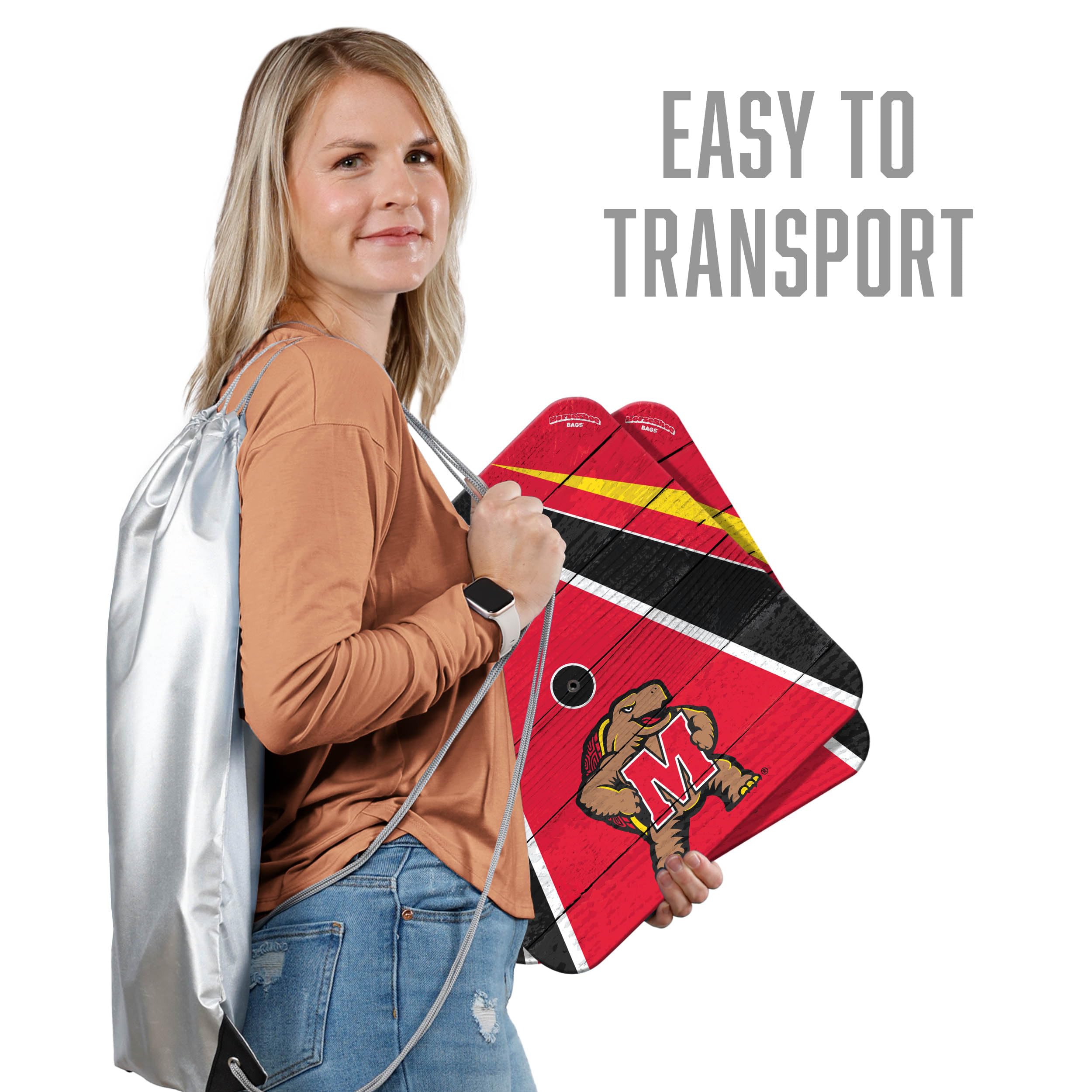 YouTheFan NCAA Maryland Terrapins Horseshoe Shaped Crossbody Bag for Women - Stylish Game Day Purse for Football, Basketball & Tailgating Events
