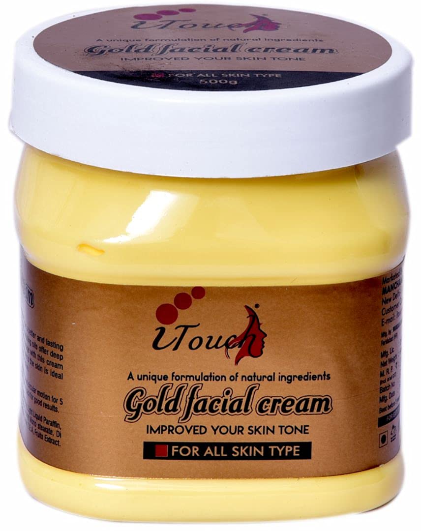 I TOUCH HERBAL Gold Cream - Moisturizing & Brightening Face & Body Cream for Glowing Skin | Whitening, Nourishing & Softening Formula (500ml) | Perfect for Daily Skincare & Nighttime Hydration