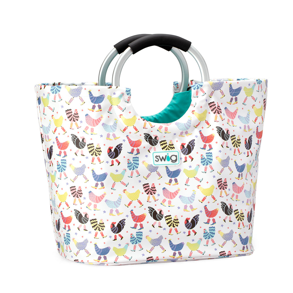 Stylish Funky Chicken Loopi Tote Bag - Trendy Reusable Shopping Bag for Groceries, Beach & Daily Use