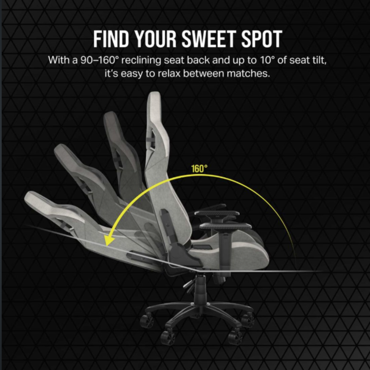 CORSAIR T3 RUSH Gaming Chair - Ergonomic Esports Chair with Adjustable Lumbar Support & Headrest - Perfect for PC Gamers & Streamers
