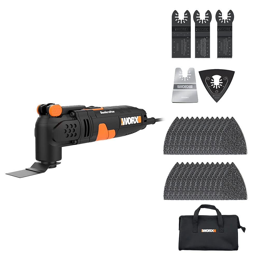 Worx Sonicrafter 3 Amp Corded Oscillating Multi-Tool - Perfect for DIY Projects, Woodworking, Flooring & Home Renovations