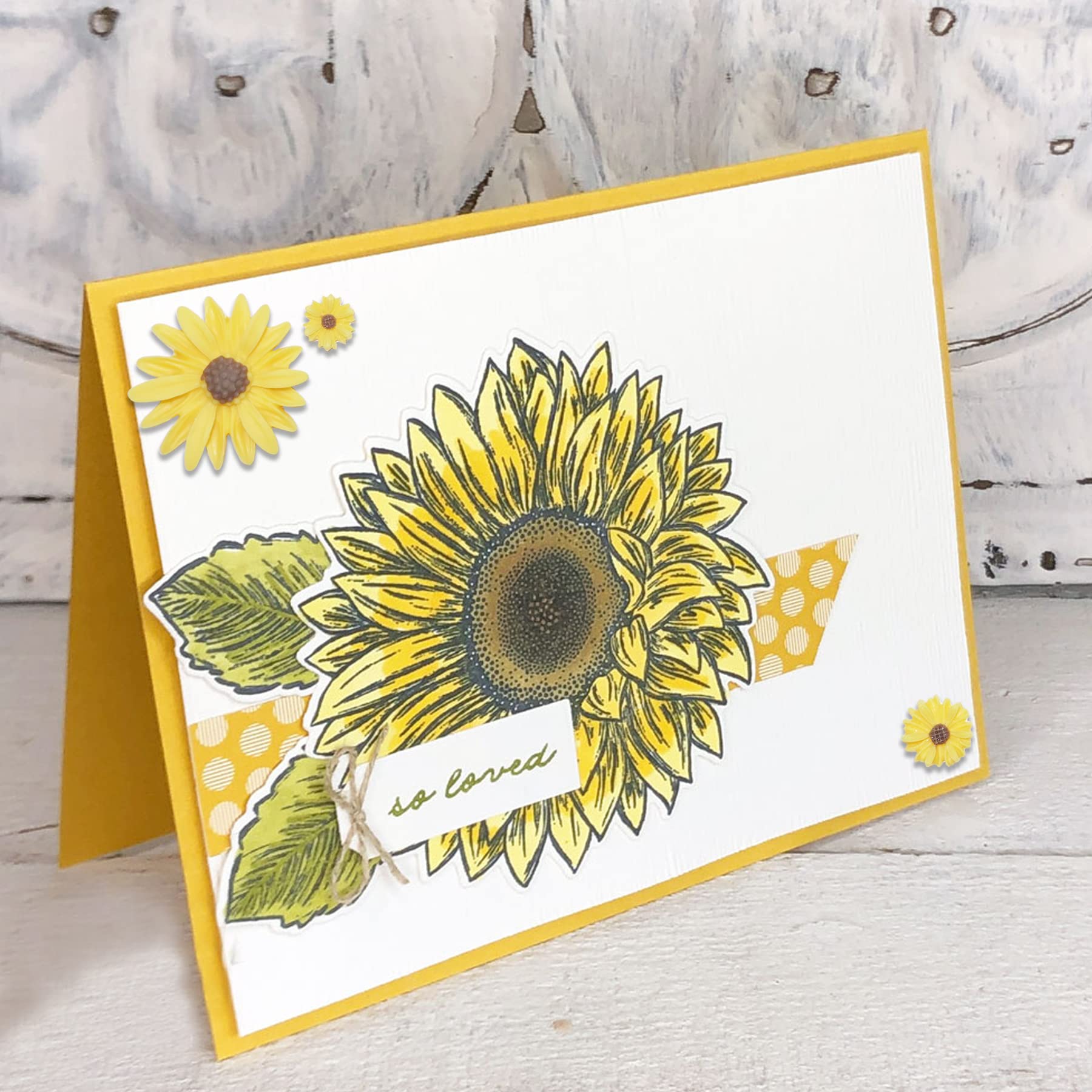 50 Pcs Small Flatback Yellow Resin Sunflower Decorations - DIY Daisy Flowers for Scrapbooking, Craft Projects & Party Decor - No Hole - Perfect for Home Decor, Wedding Centerpieces & Gift Wrapping