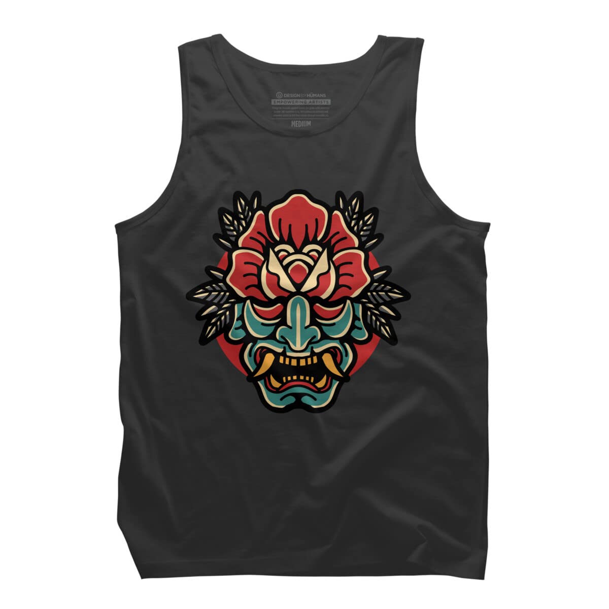 Design By Humans Men's Oni-Rose Graphic Tank Top by Donipacoceng - Stylish & Comfortable for Casual Wear, Gym, and Summer Outfits