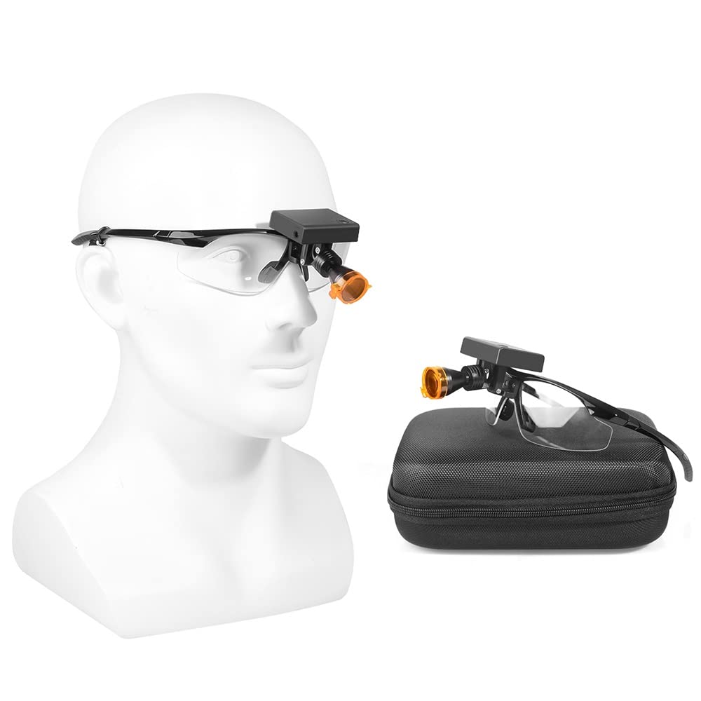 5W LED Headlamp with Optical Filter Glasses - Professional Binocular Loupe Light for Dentists, Jewelers & Watch Repair - Perfect for Detailed Work in Low Light Conditions