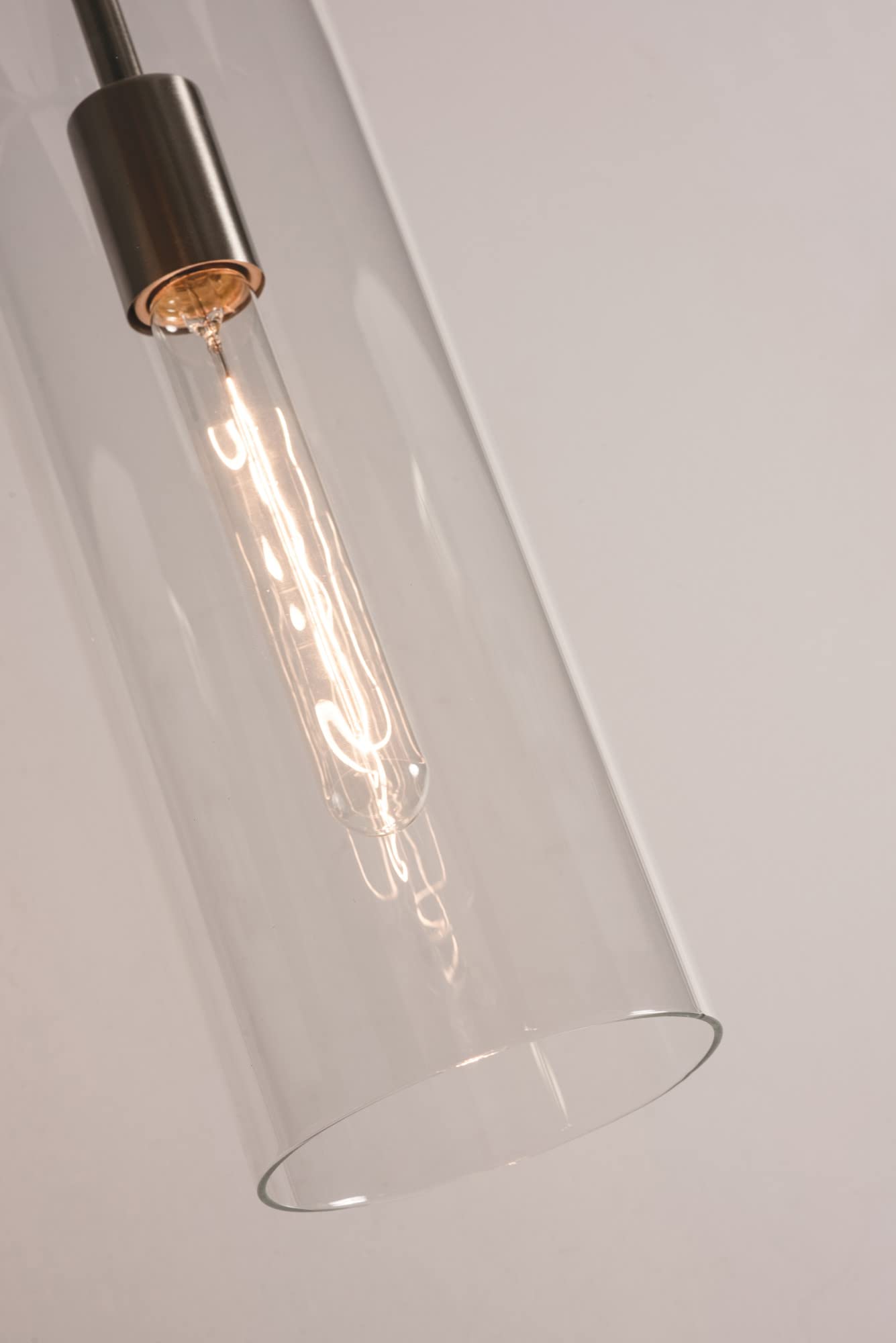 AFX Lighting VIP05MBSNCL Modern Satin Nickel Pendant Light with Clear Glass Shade - Perfect for Kitchen Island, Dining Room, or Entryway Lighting