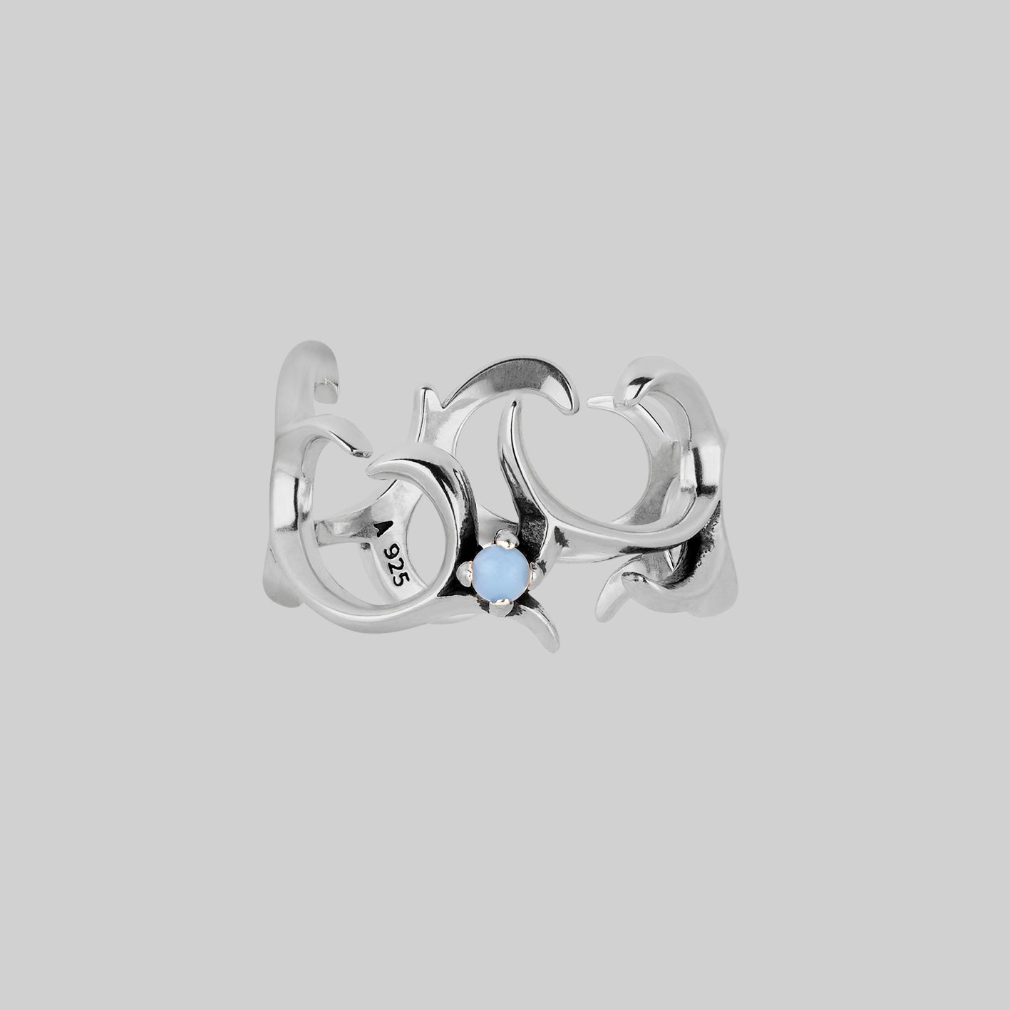 AURORA Cosmic Waves Opalite Ring - Sterling Silver Jewelry for Women, Boho Chic Statement Ring, Perfect for Parties, Weddings & Everyday Wear