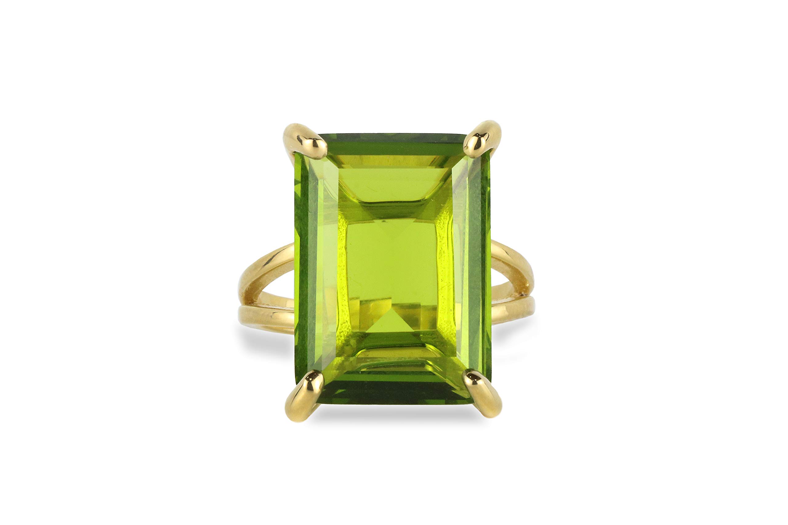 14K Gold Filled Peridot Ring - Natural Green Gemstone Statement Ring for Women | Elegant Engagement, Wedding & Boho Jewelry Gift with Premium Gift Box | Perfect for Anniversary, Birthday & Special Occasions