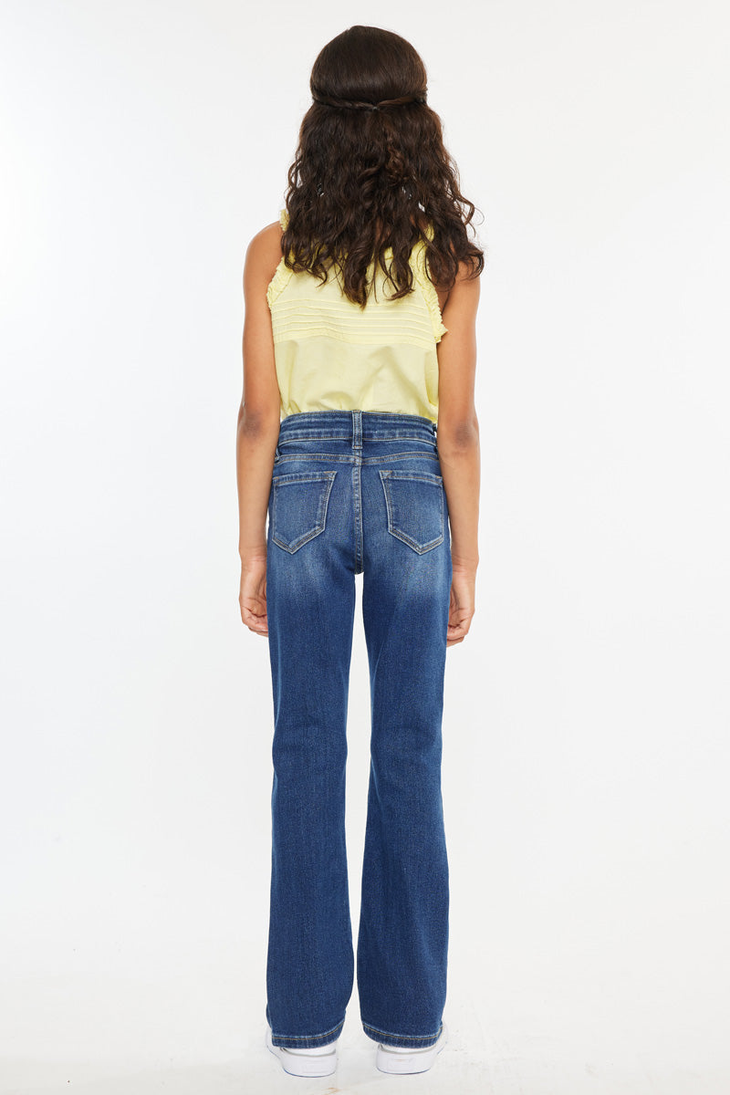 Elaine High Rise Bootcut Jeans for Girls - Stretchy & Comfortable Denim Pants for School, Play & Everyday Wear